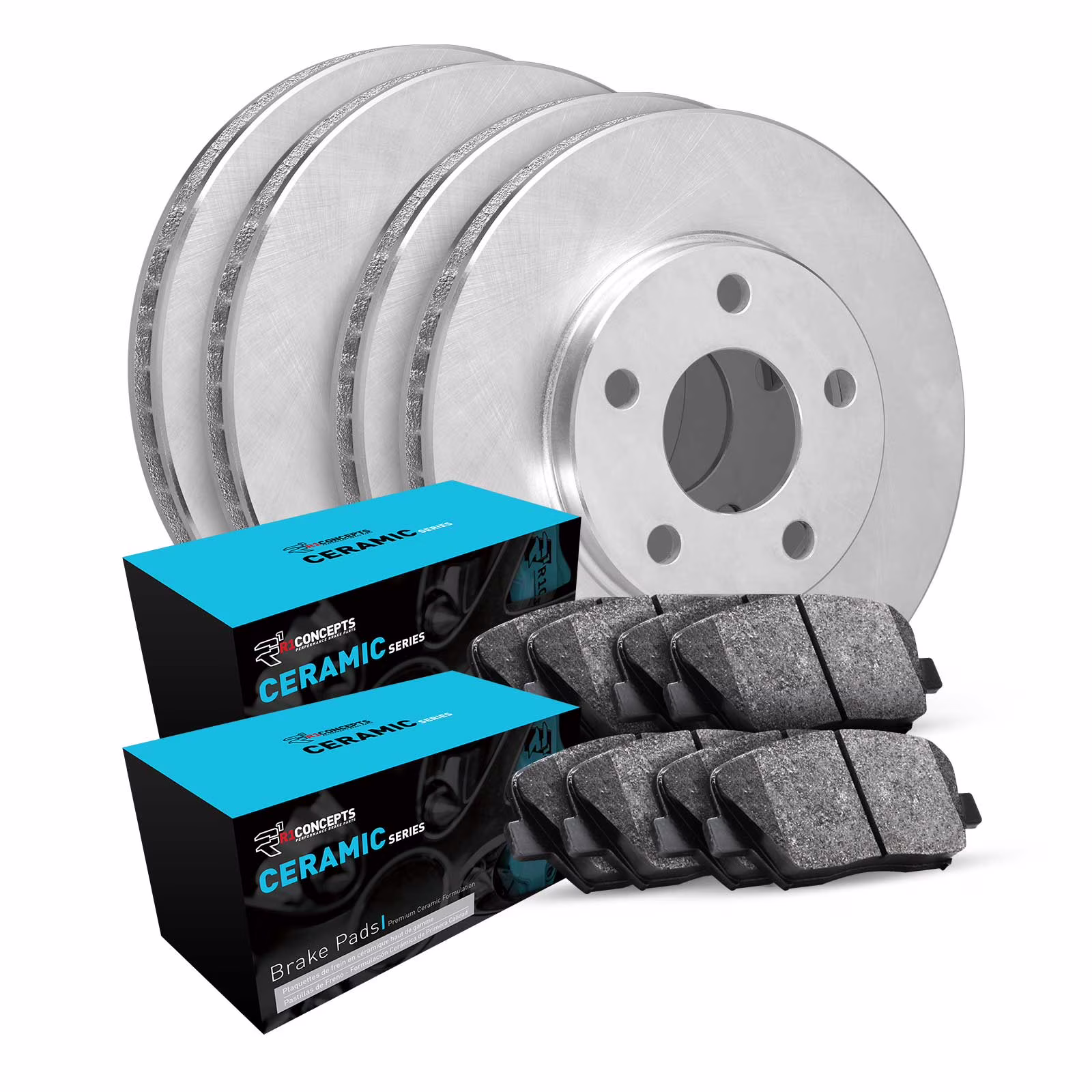 R1 Concepts Front Rear Brakes and Rotors Kit |Front Rear Brake Pads| Brake Rotors and Pads| Ceramic Brake Pads and Rotors WFWN2-40021