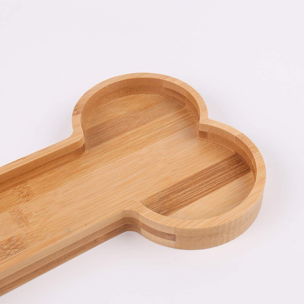 Dog Birthday Party Supplies Bone Shaped Serving Tray Platters Wooden Cutting Board Candy Dish Bowl 12''