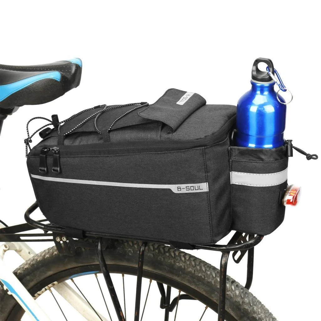 10L Cycle Rear Rack Pannier Trunk Bag , Black, 38x15.5x18cm