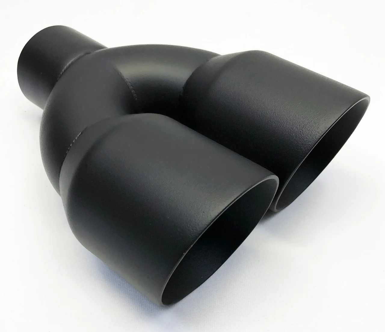 Exhaust Tip 2.50" Inlet 3.50" Outlet 9.50" long Dual Round Slant Matte Black 304 Stainless Steel  WDWDRS3500950-250-MBK-SS Wesdon Exhaust Tip