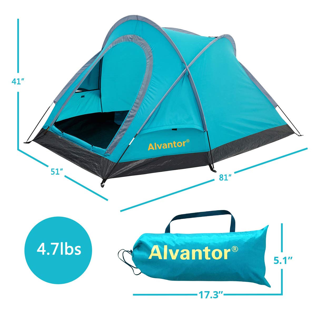 Alvantor Camping Tent Warrior Pro Family Tent 2 Person