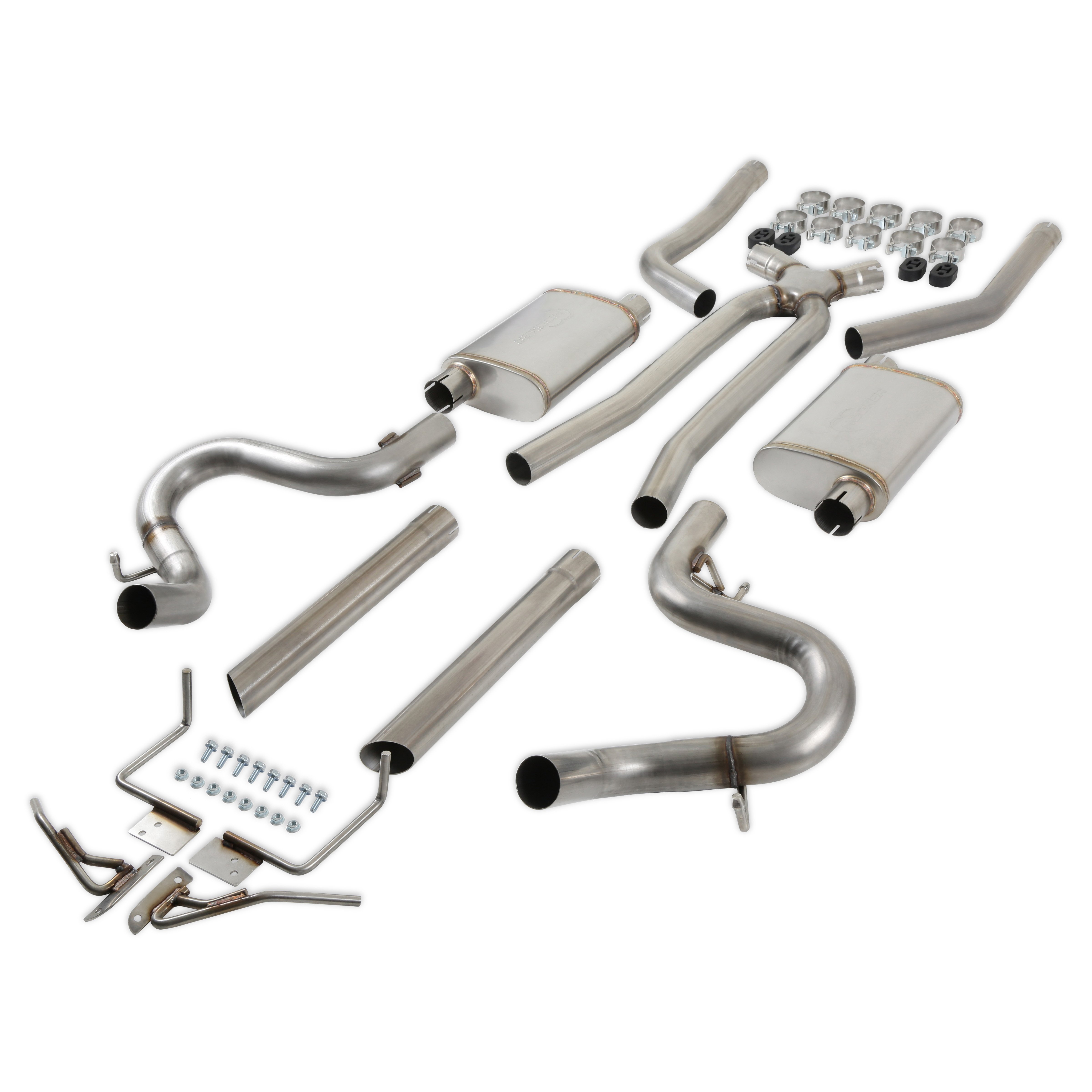 Hooker Blackheart BH14307 Exhaust System - 3.0 inch diameter, dual side exit - 409SS