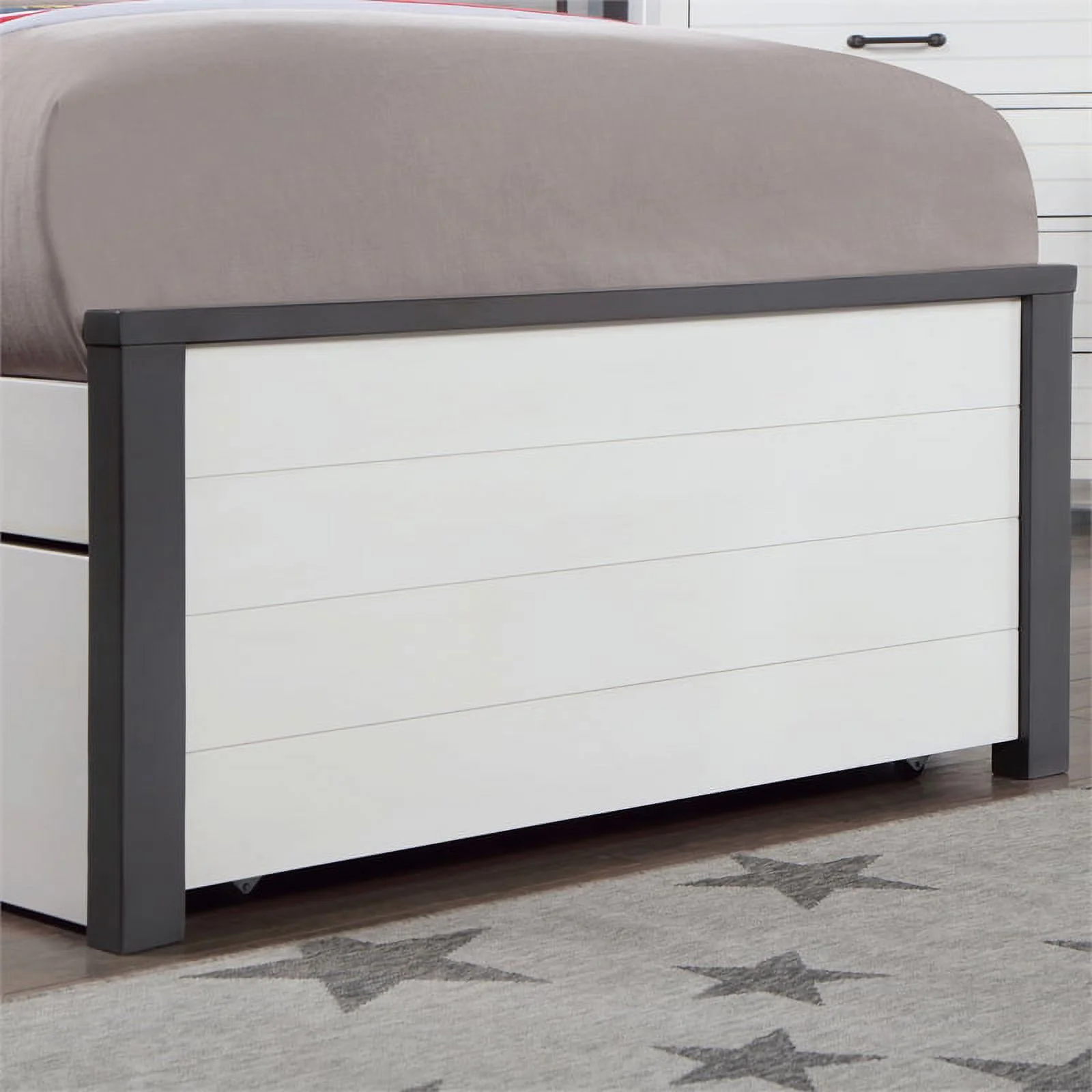 Furniture of America Acres Wood Platform Full Kid Bed in White and Gray