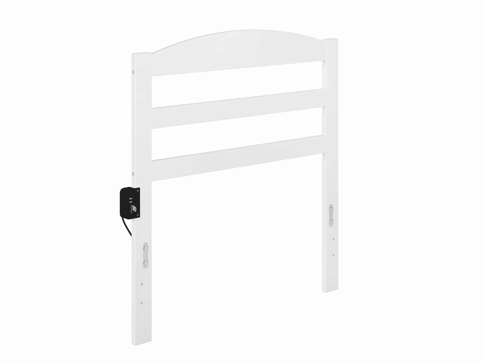 AFI Warren Arched Slatted Wood Headboard with 2 USB Ports, Twin, White