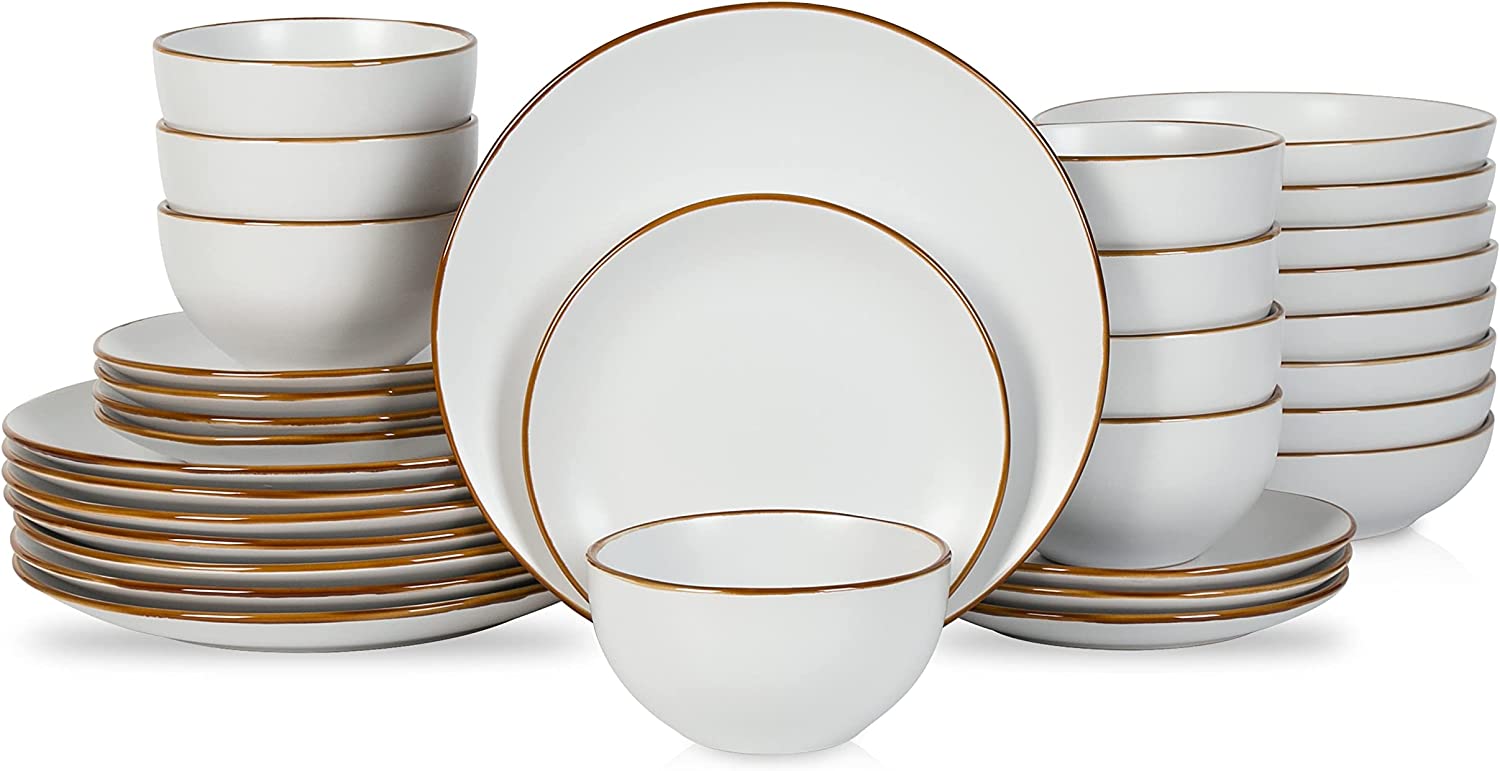 DIQIN · 16-Piece Dinnerware Set Stoneware, Blue