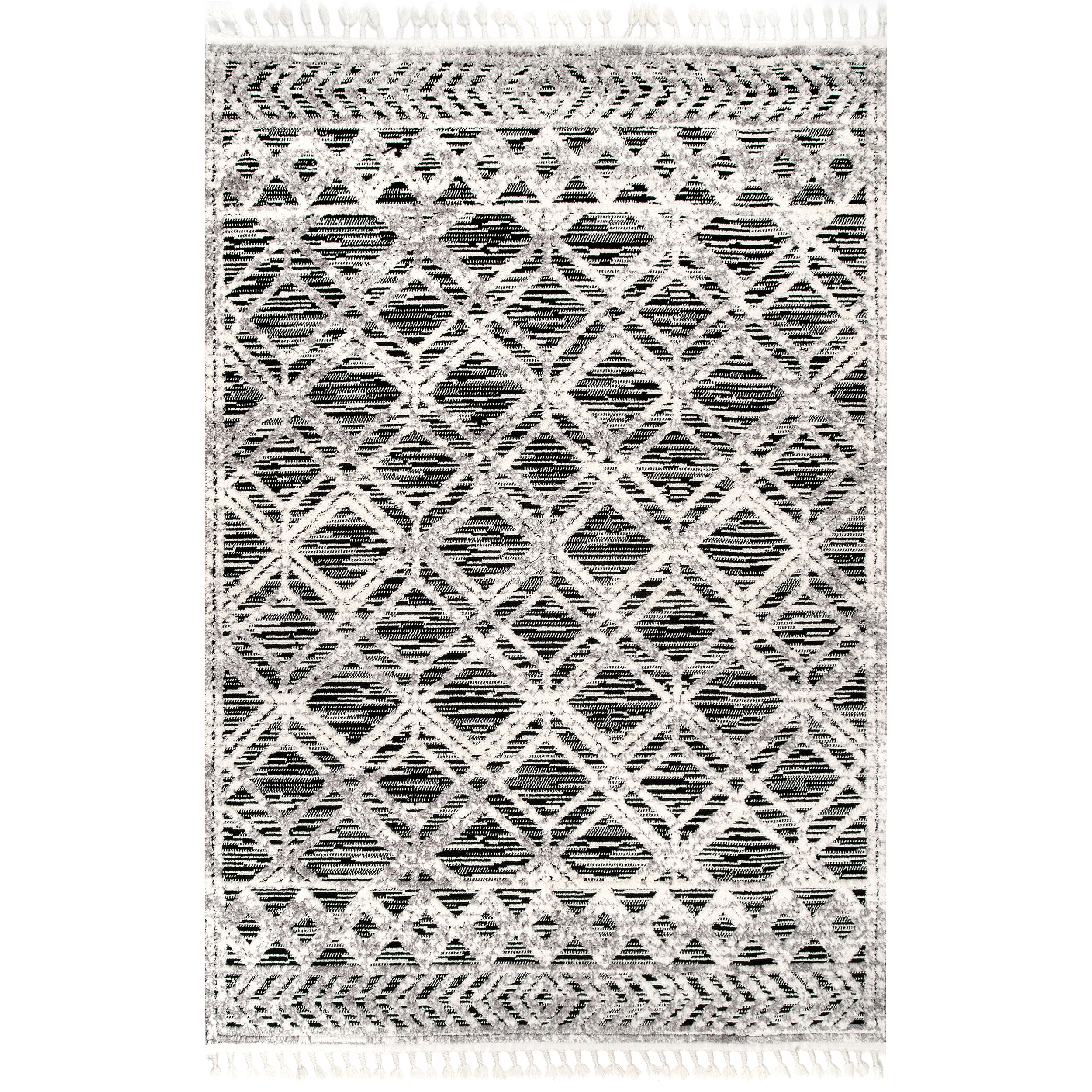 nuLOOM Ansley Moroccan Lattice Tassel Area Rug, 5' 3