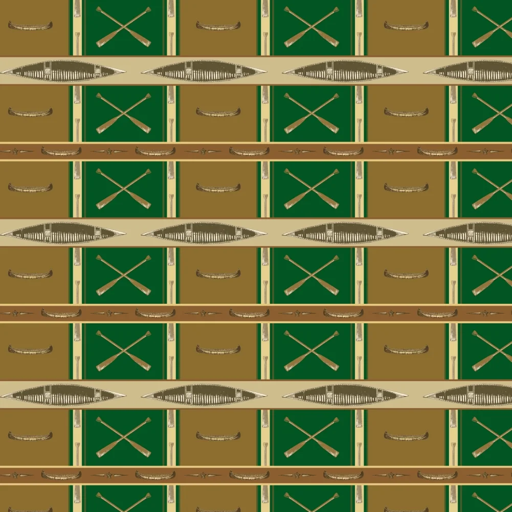 Canoeing Canoe Paddles Camping River Fishing Premium Roll Gift Wrap Wrapping Paper