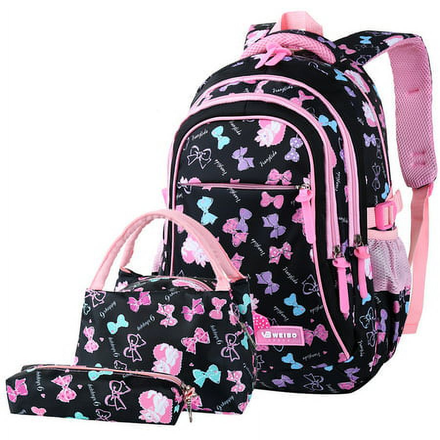 Vbiger 3 in 1 Backpack for Girls,  Adorable School Book Bag Set Large Capacity Travel Backpack