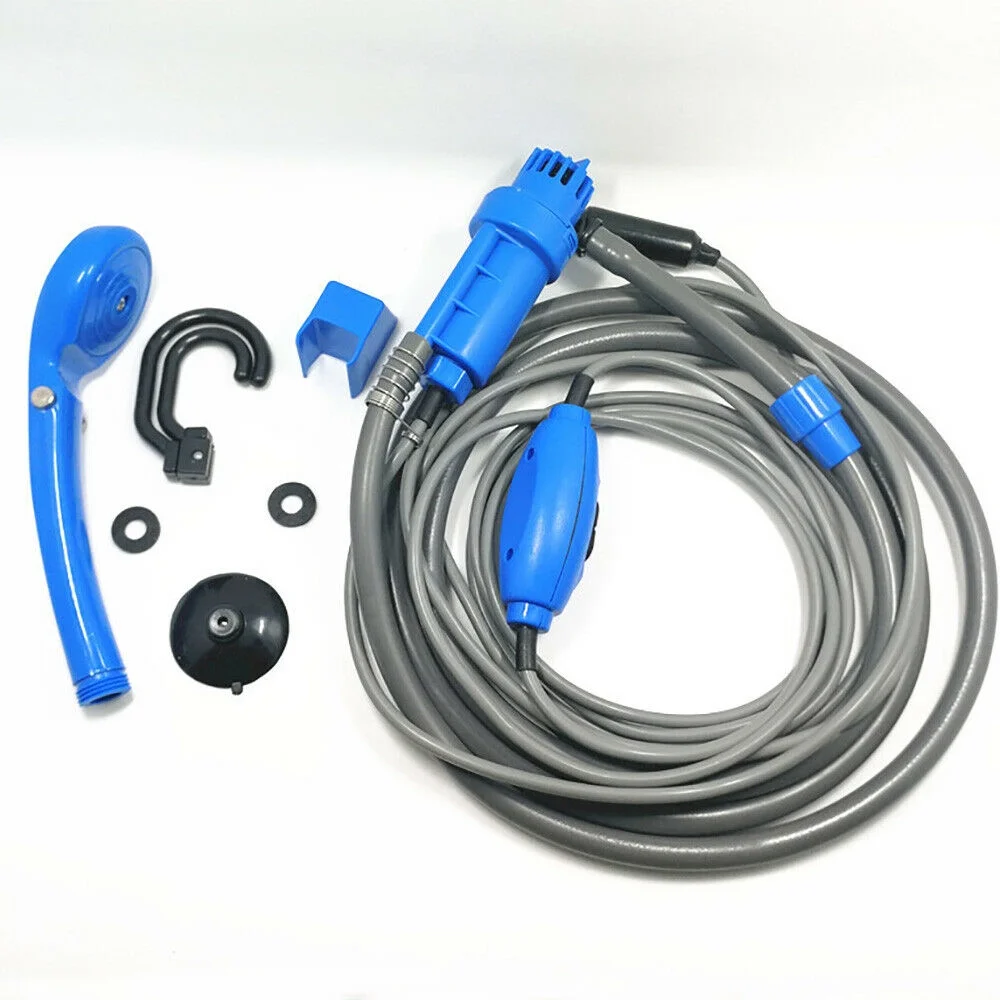 ZhdnBhnos 12V Shower Water Pump Camping Shower Portable Outdoor Hiking Camp with Bag For Car Wash