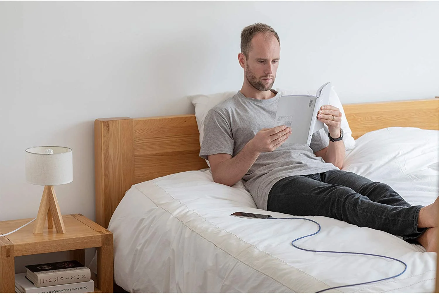 Native Union  10-Ft USB to USB-C Charge and Sync Braided Belt Cable - Gray