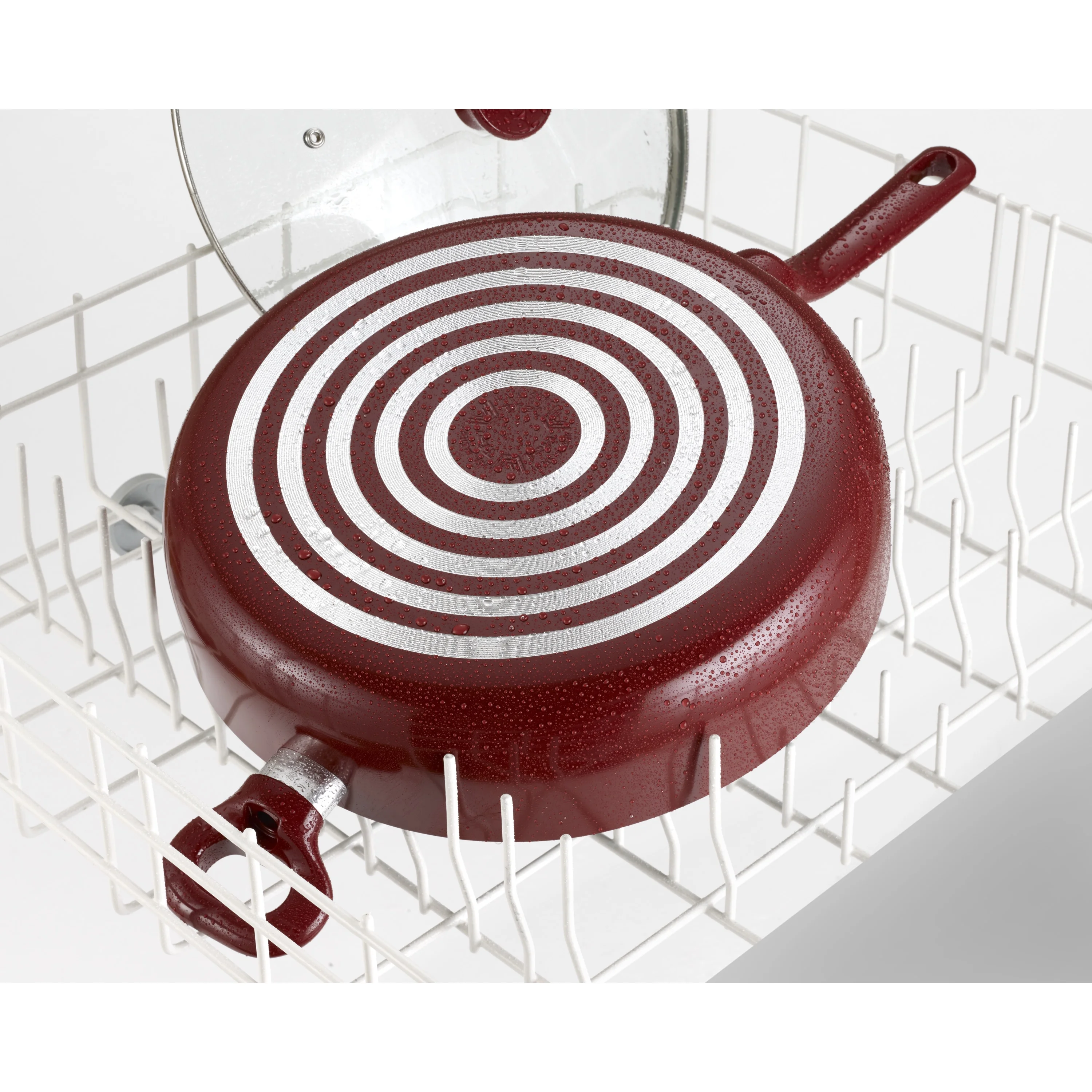 T-fal Thermo-Spot, 5 Quart, Non-Stick, Dishwasher Safe, Red, Jumbo Cooker