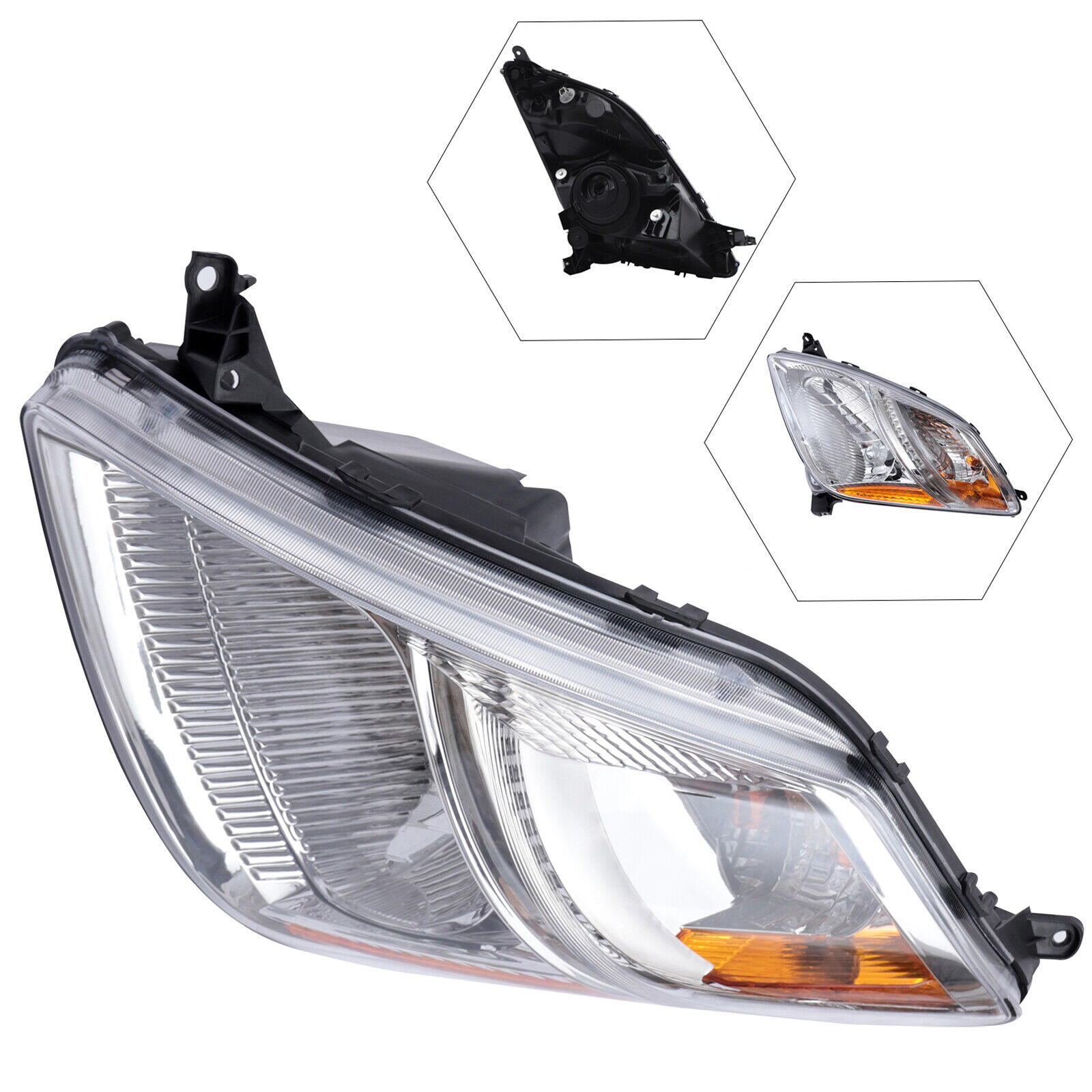 ZhdnBhnos Left Front Headlight Driver Side Halogen Headlamp Assembly For 2006 2007 2008 2009 Toyota Prius Black Housing