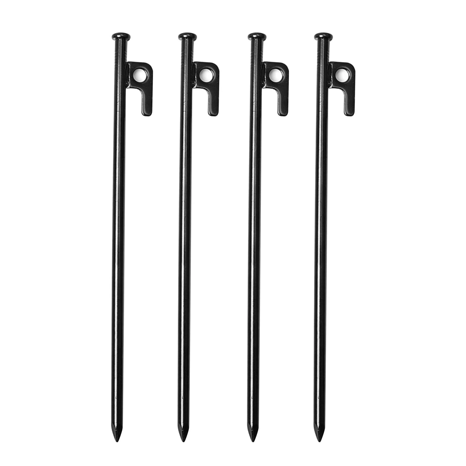 4 Pieces Multiuse Heavy Duty Tent Stakes Metal Anchor Tarp Pegs Canopy Nails Trip - 30cm