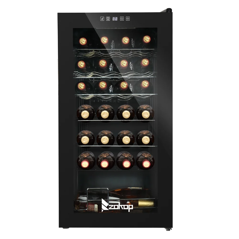 BMTBUY American Standard JC-82 AC 115V /60Hz 28Bottle/2.8Cu.Ft/80L/ Compressor Wine Cooler Black