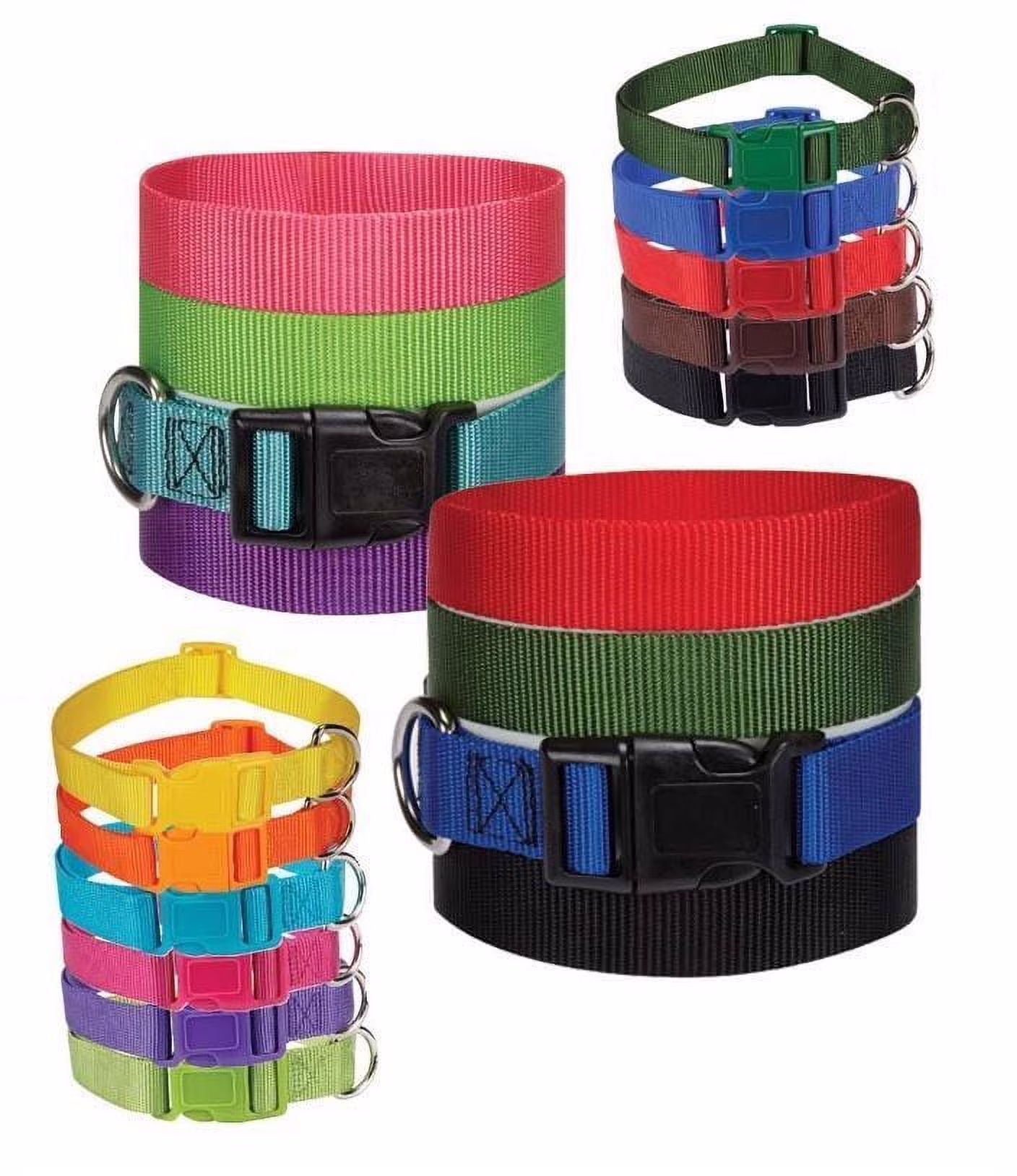 DOG COLLAR BULK PACKS Nylon Litter Band Puppy Rescue Shelter Pick Size & Amount (Medium - 14 to 20 Inch,40 Collars)