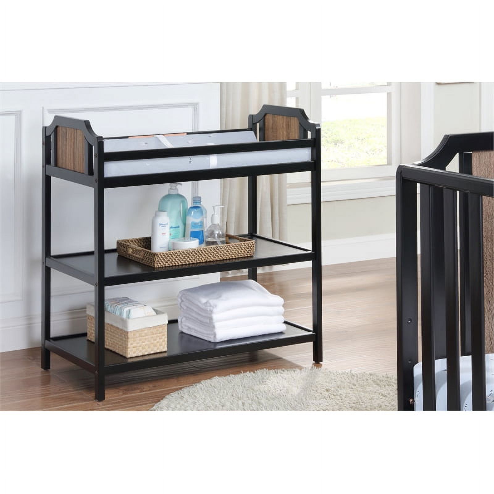 Suite Bebe 27466-BLK Brees Changing Table, Black & Brownstone