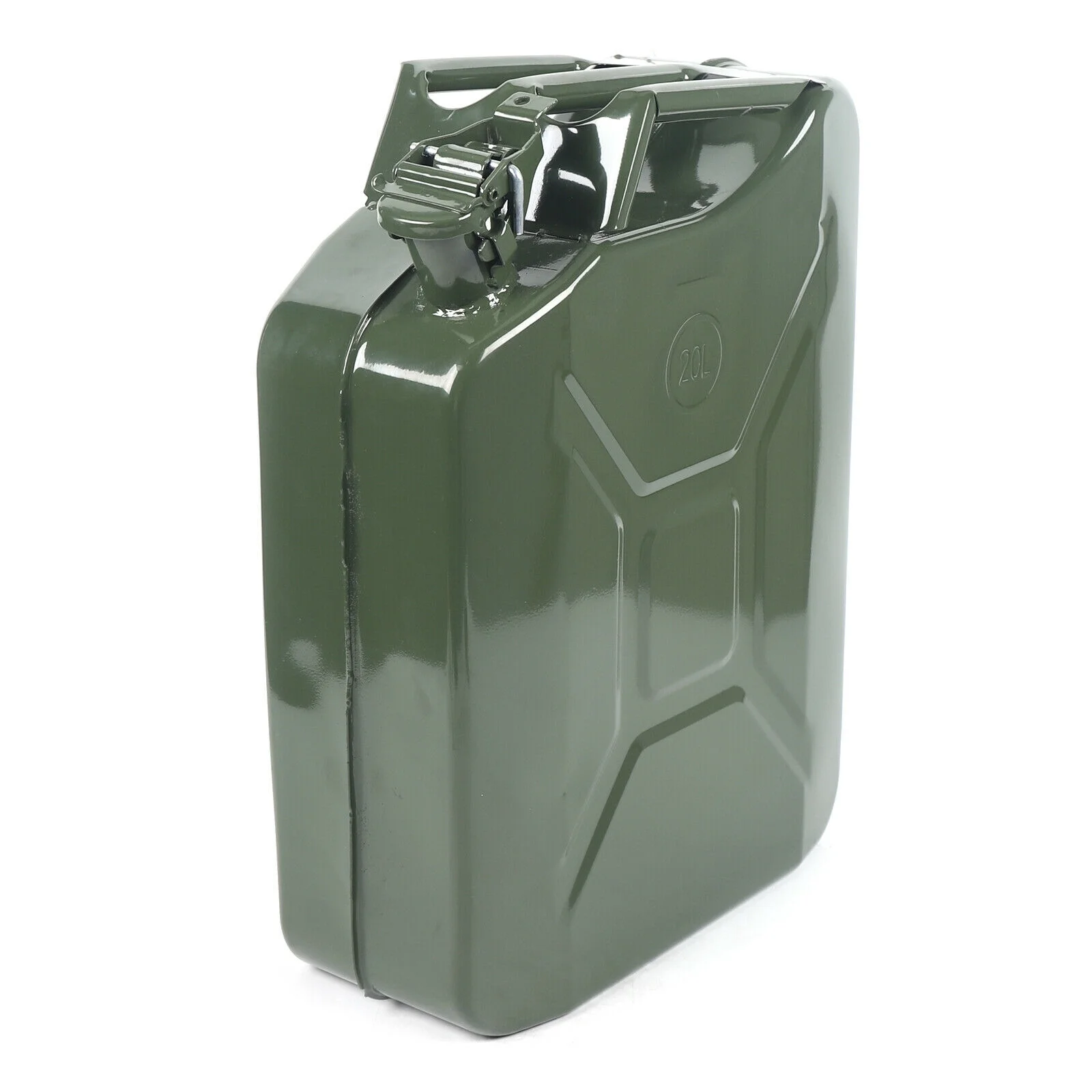 5Gallon 20L Gas Can Steel Gasoline Container Oil Gas Tank Emergency Backup 5 Gallon Can 20L Gas Steel Tank Emergency Backup Green Off Road Gas