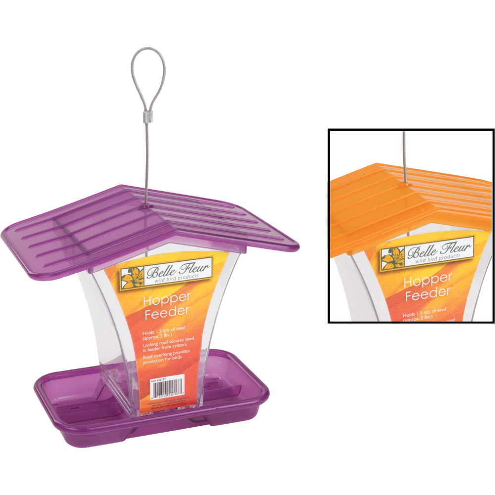 1PACK Stokes Select Belle Fleur Plastic 1.5 Qt. Capacity Hopper Bird Feeder