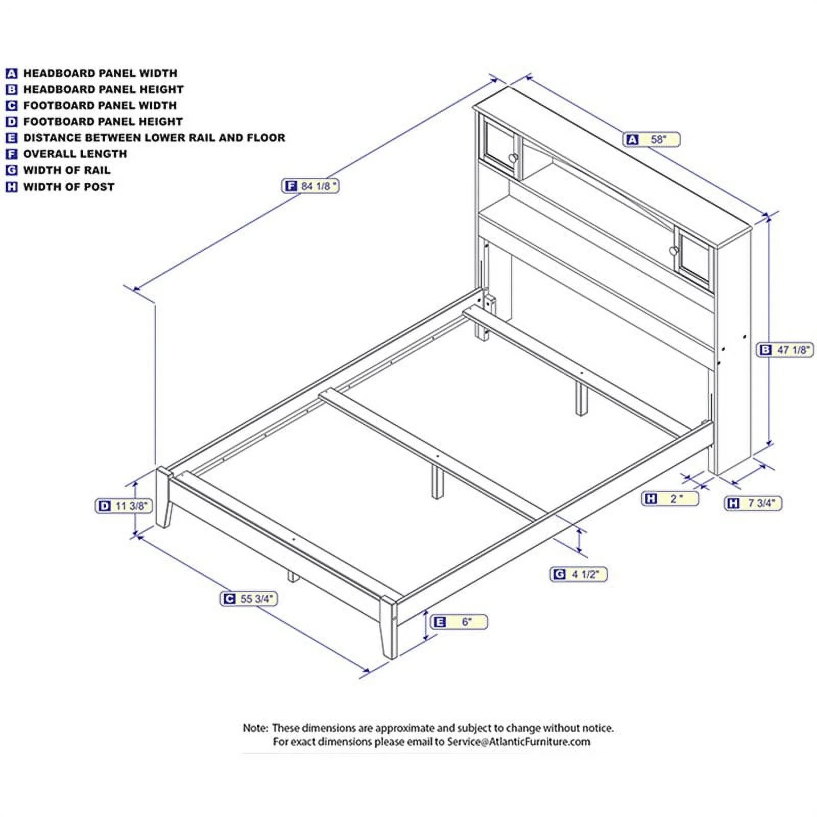 Pemberly Row Traditional Styled Wooden Full Bookcase Bed in Gray