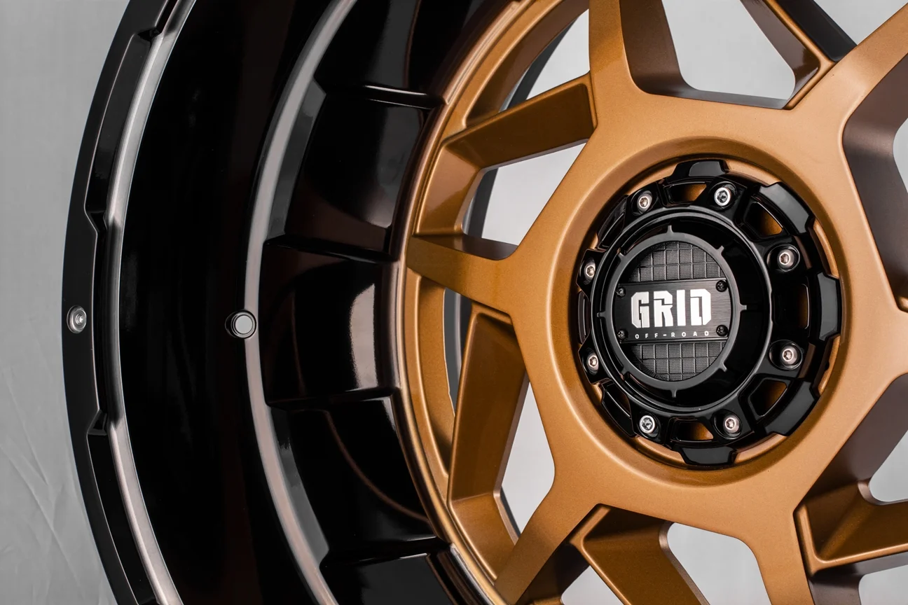 Grid Custom Wheel for 17x9 inch Gloss Bronze w/Matte Black Lip D17952R158
