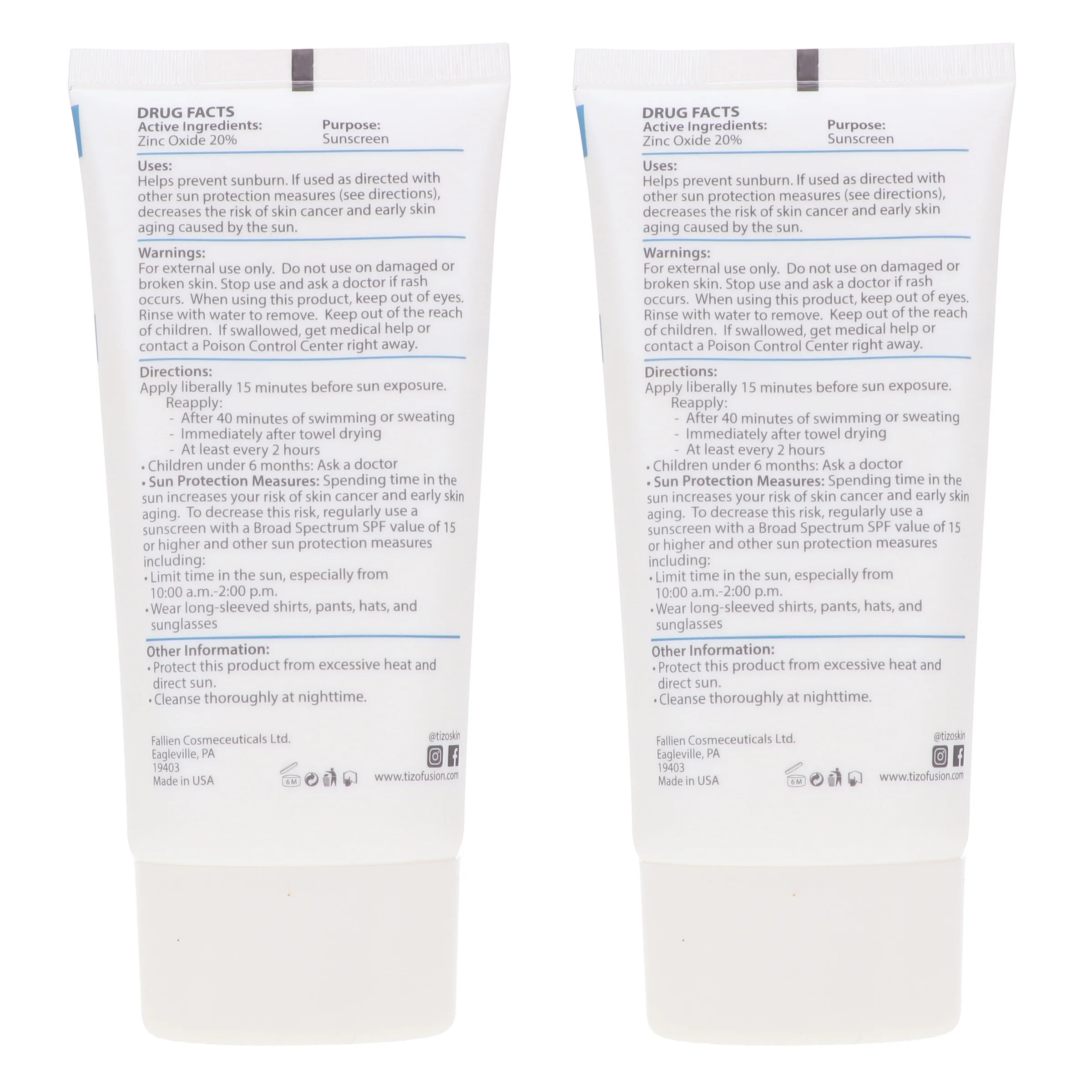 TiZO Zinc Body and Face Sunscreen SPF 40 Non-Tinted with Antioxidants C & E 3.5 oz 2 Pack