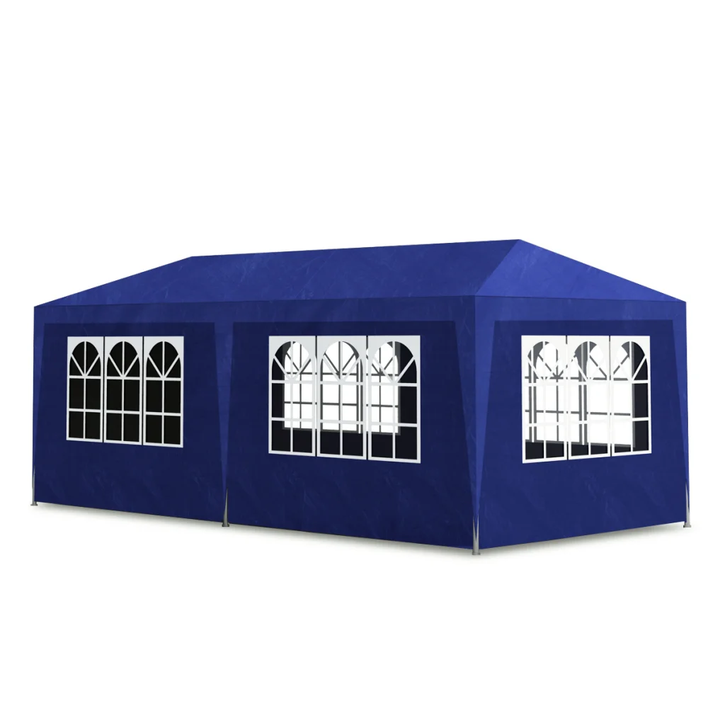 Anself 10' x 30'/10' x 20' Outdoor Gazebo Canopy Wedding Party Tent with 8/6 Walls,Blue/White