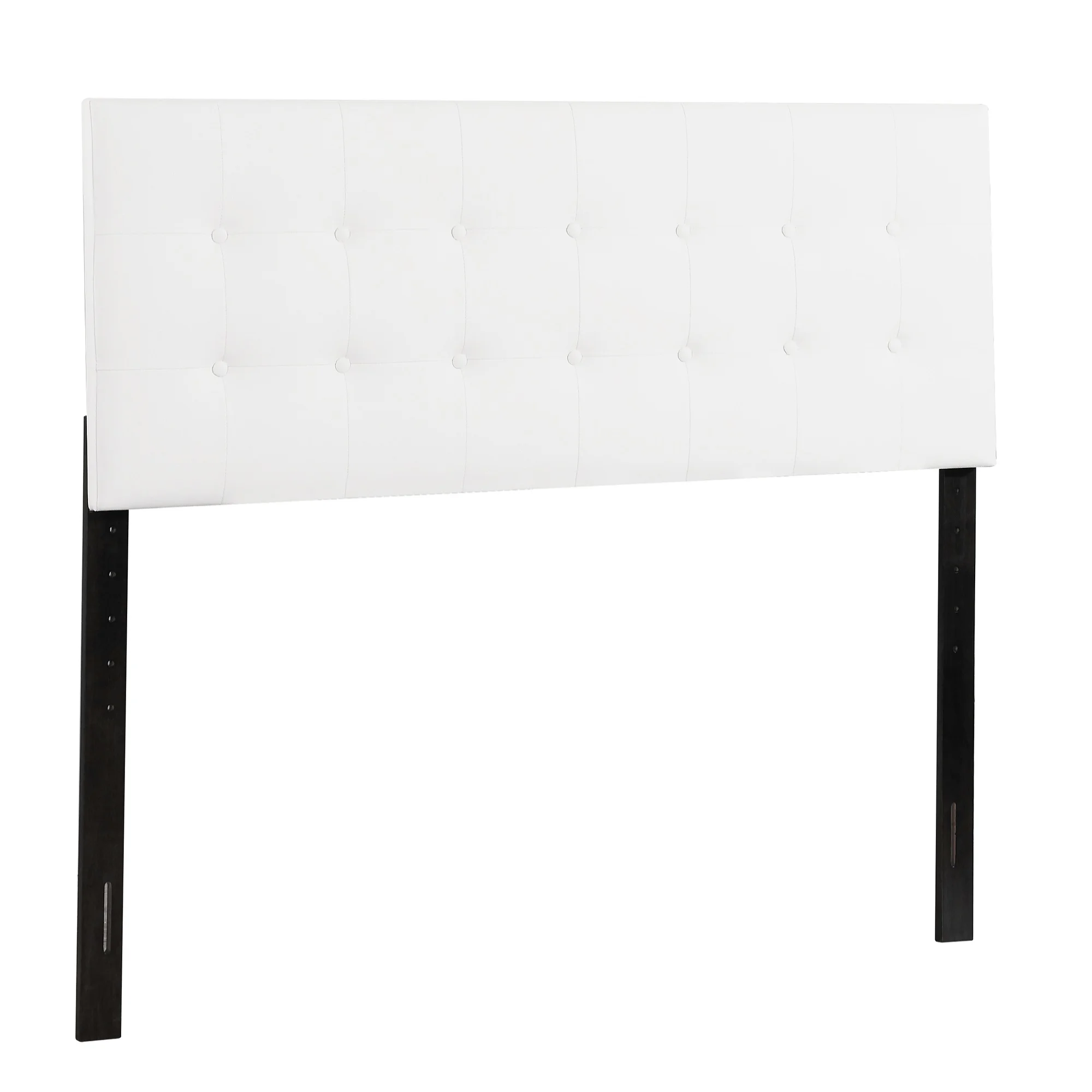 Passion Furniture PF-G0129-QHB Super Nova Upholstered Tufted Panel Headboard, White - Queen Size