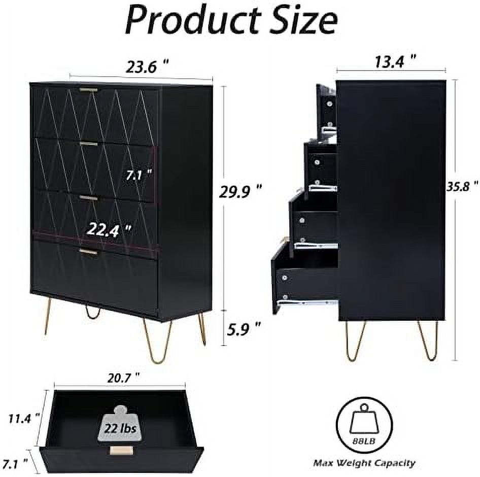 TJUNBOLIFE Large Navy Blue 6 Drawer Dresser for Bedroom  Large Double Dresser with Wide Drawers and Gold Handles  Chest of Drawers