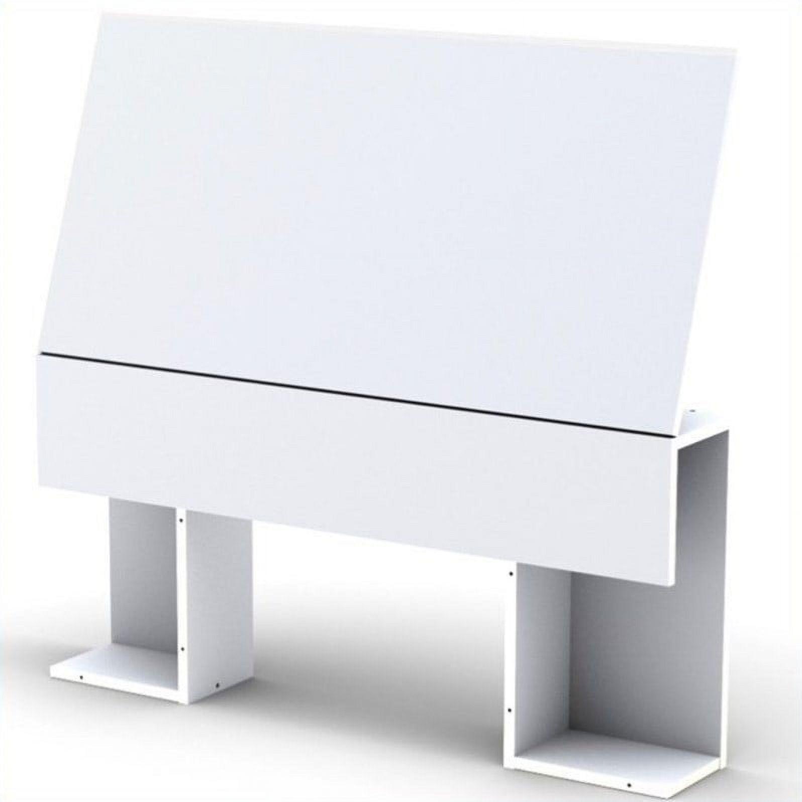 Nexera Blvd Storage Panel Headboard in White-Twin