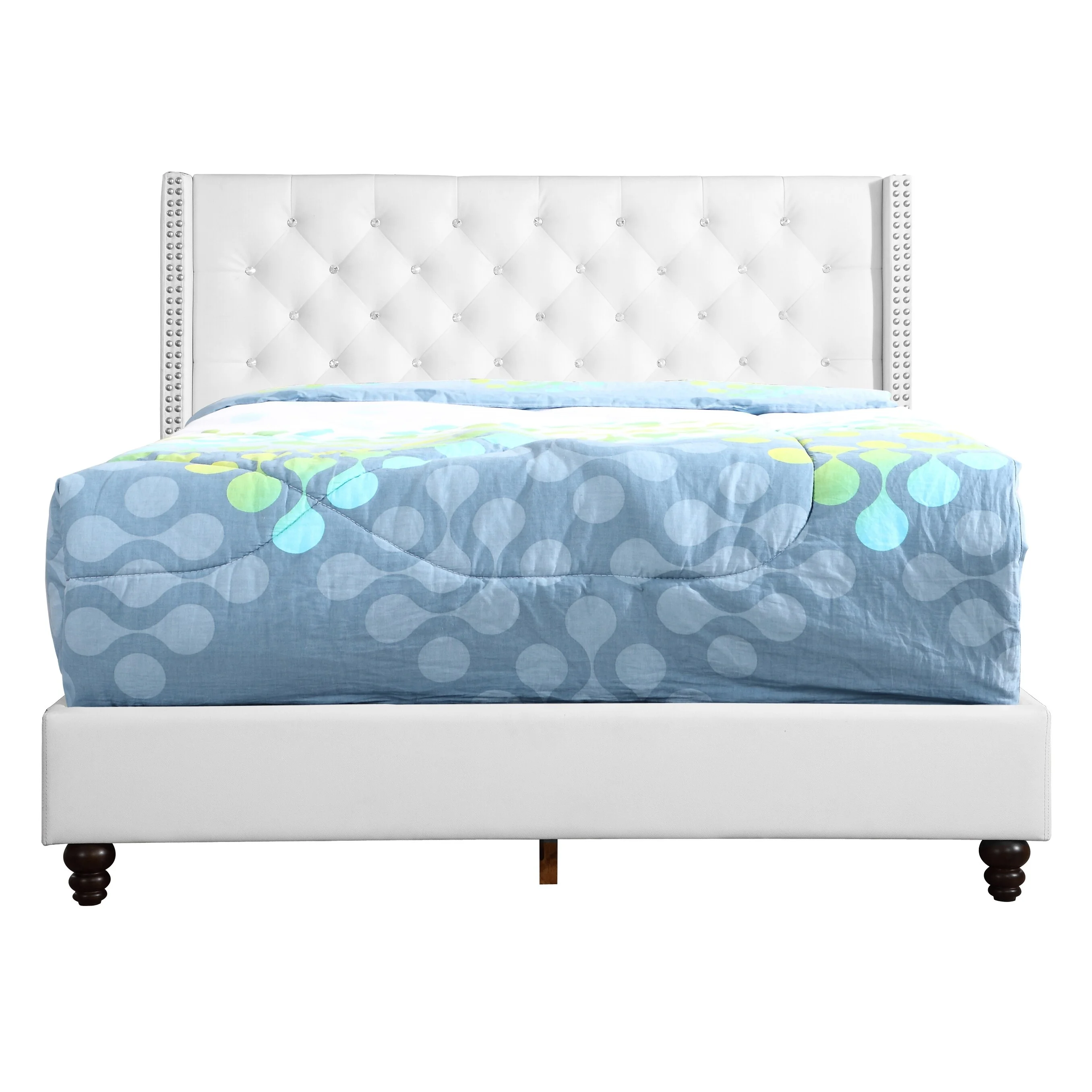 LYKE Home Full Upholstered Bed , White