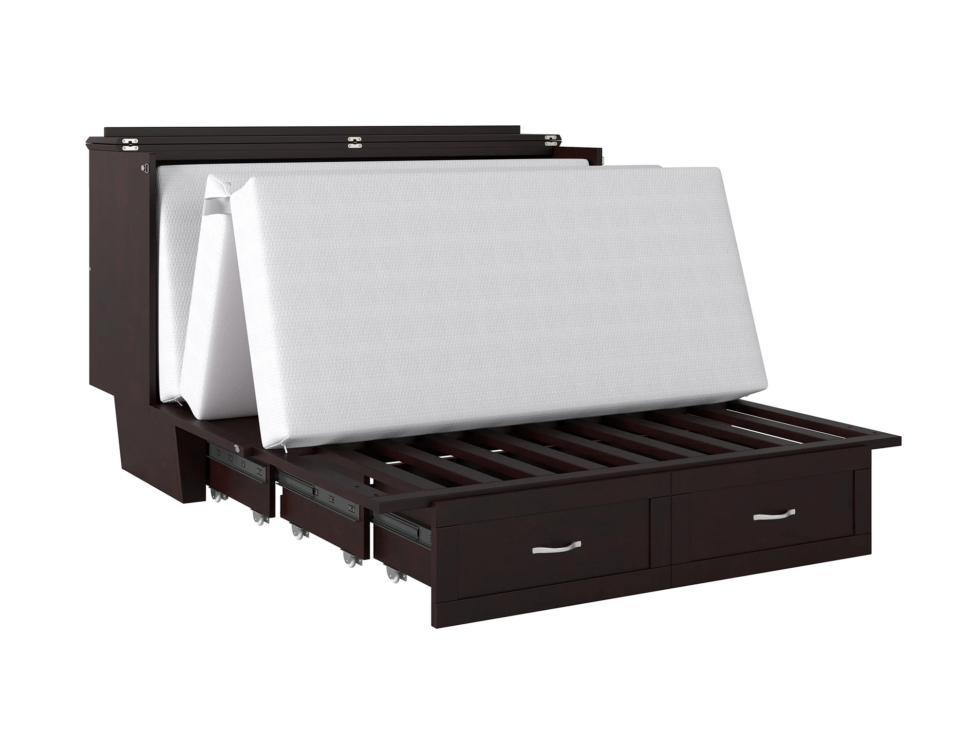 Monroe Murphy Bed Chest Queen Espresso with Charging Station