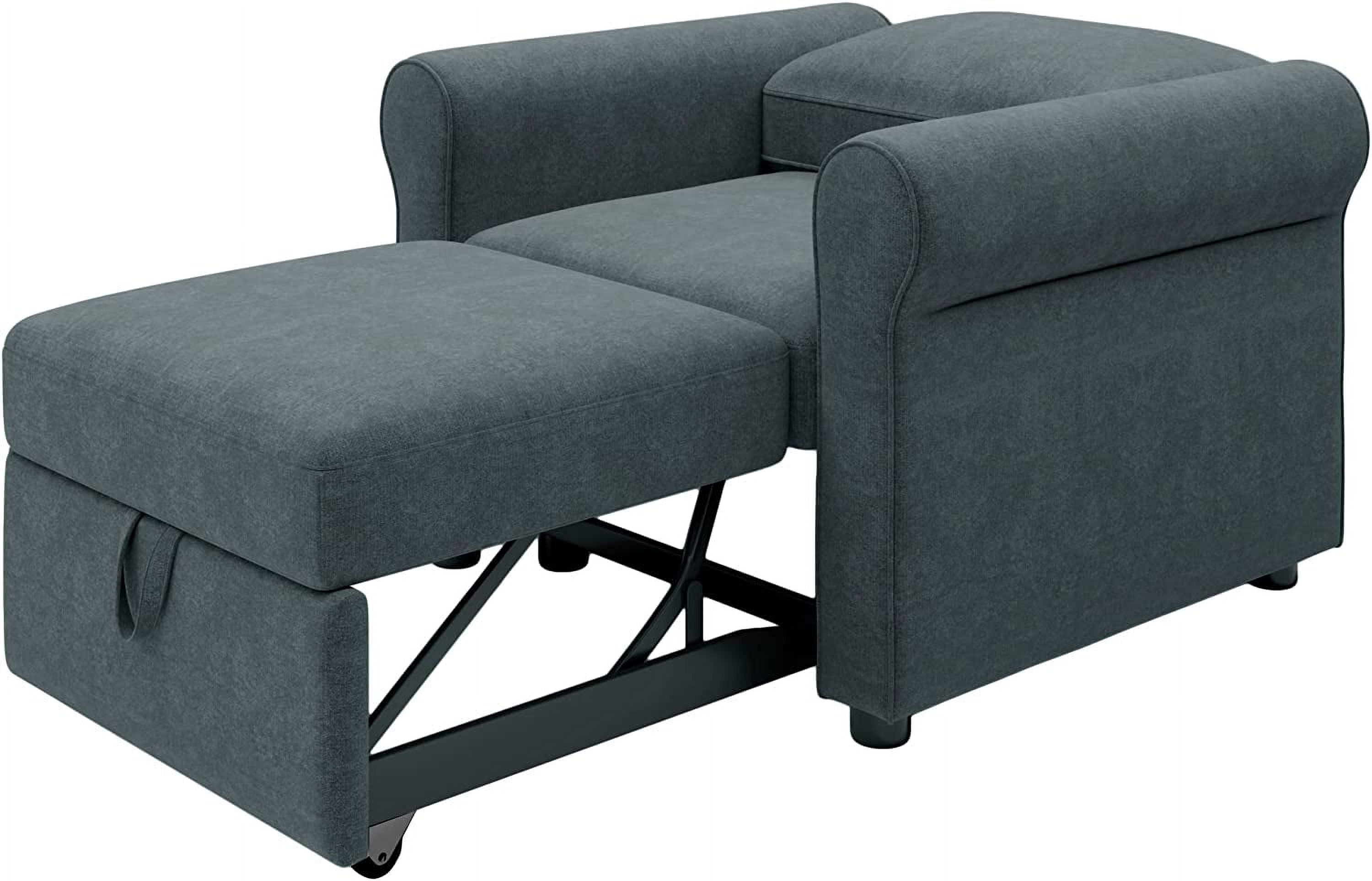 Pull Out Sleeper Chair Convertible Chair To Bed 3-In-1 Single Sofa Bed, Dark Blue
