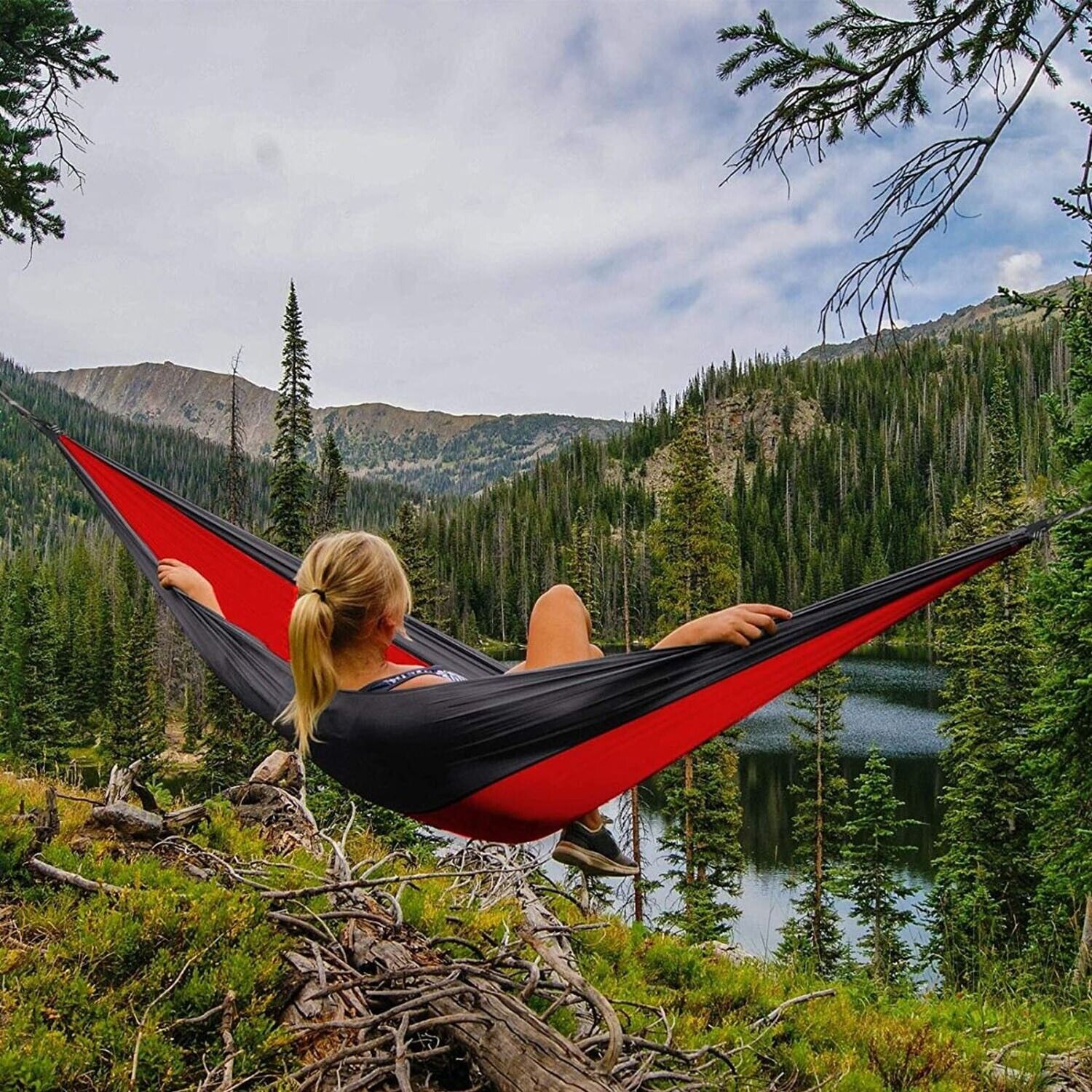 Outdoors Portable Camping Parachute Hammock Swing Chair for Backpacking Travel