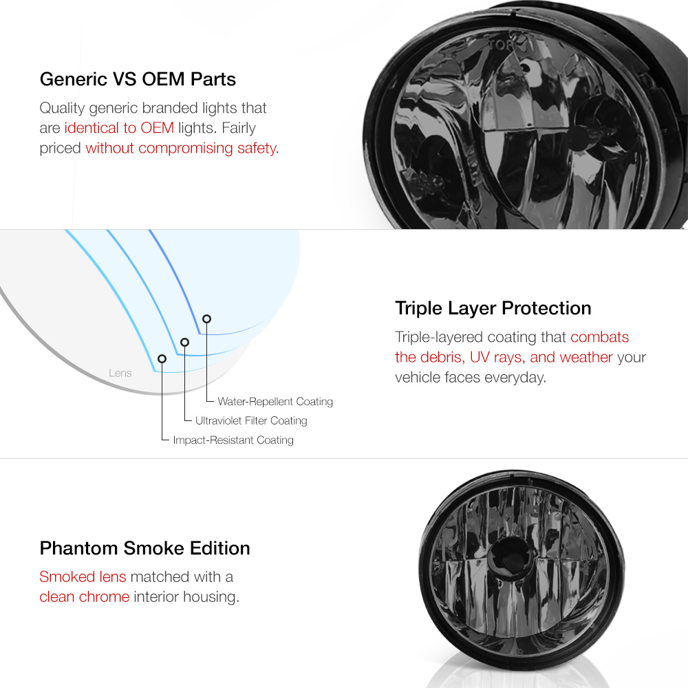 VIPMOTOZ OE-Style Front Fog Light Driving Lamp Assembly For 2004-2015 Nissan Titan & Armada - Power Switch & Universal Wiring Included, Driver & Passenger Side