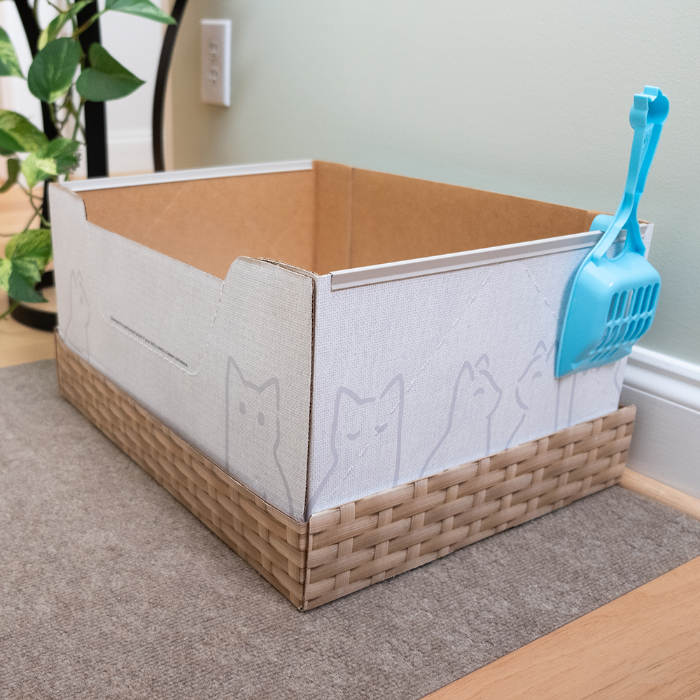 Kitty Poo Club's Eco-Friendly Open Top Cat Litter Box: Large Recyclable Solution with Premium Clay Litter