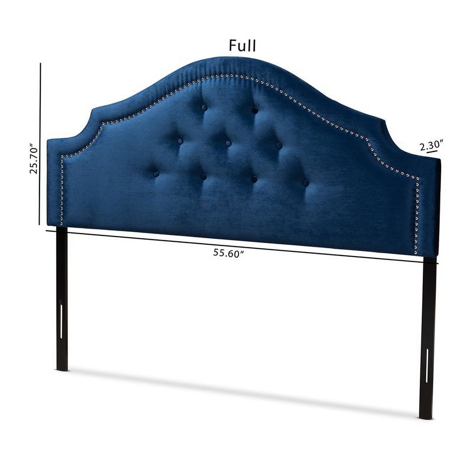 Bowery Hill Modern Velvet Tufted and Full Headboard in Royal Blue