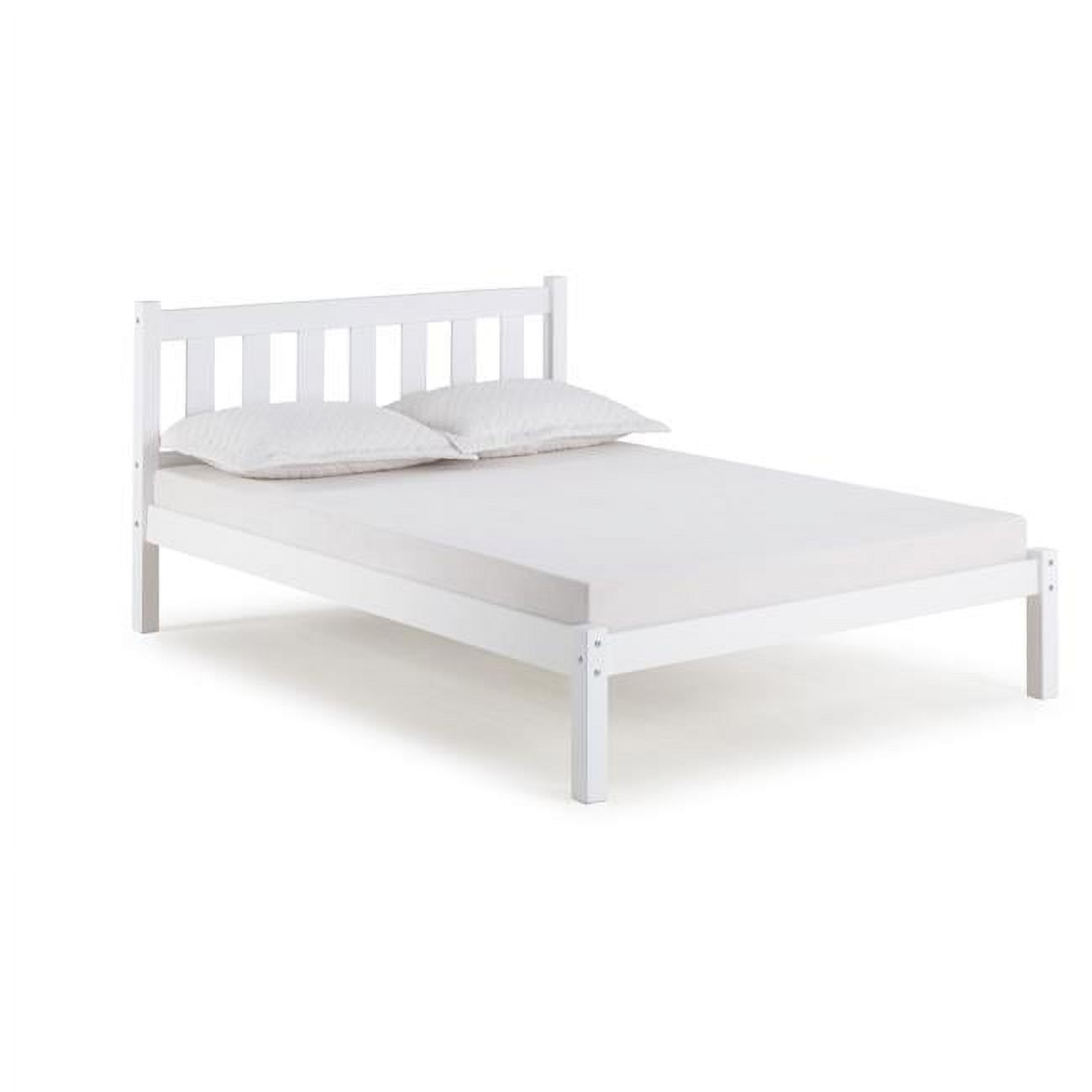 Poppy Full Size Wood Platform Bed, White
