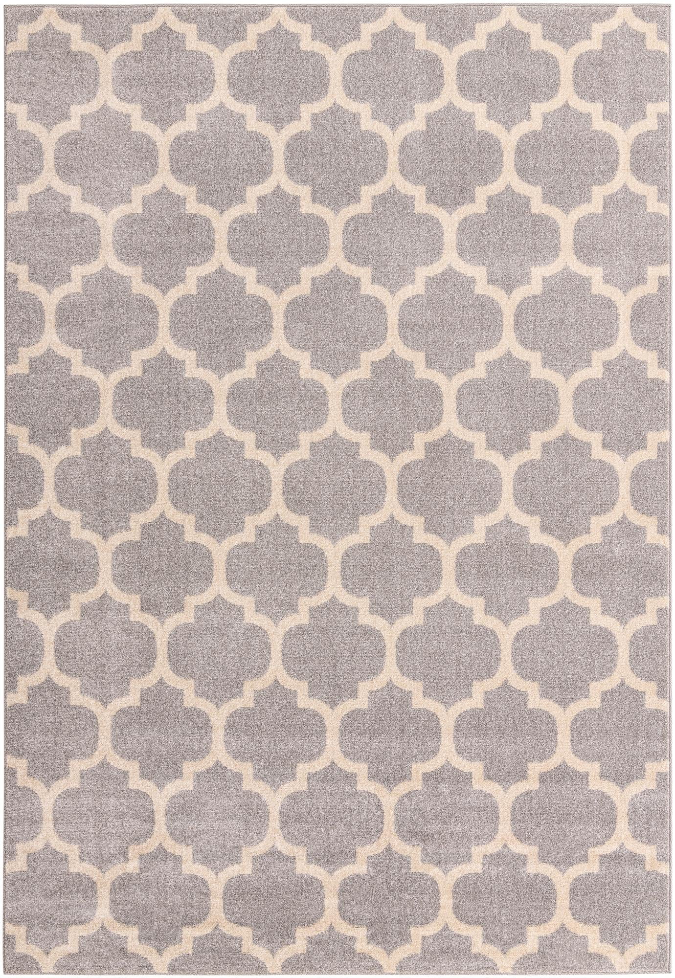 Unique Loom Philadelphia Trellis Rug Light Gray/Beige 7' 1