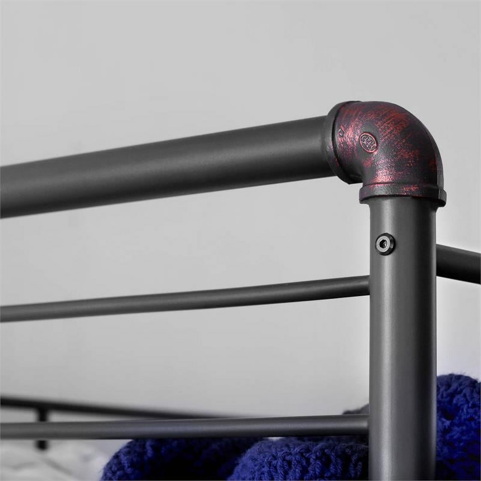 Bowery Hill Modern Metal Twin over Twin Bunk Bed in Antique Black