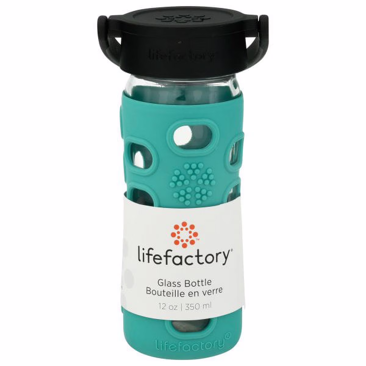 Lifefactory - Glass Water Bottle with Classic Cap and Silicone Sleeve Core 2.0 Kale - 12 fl. oz.