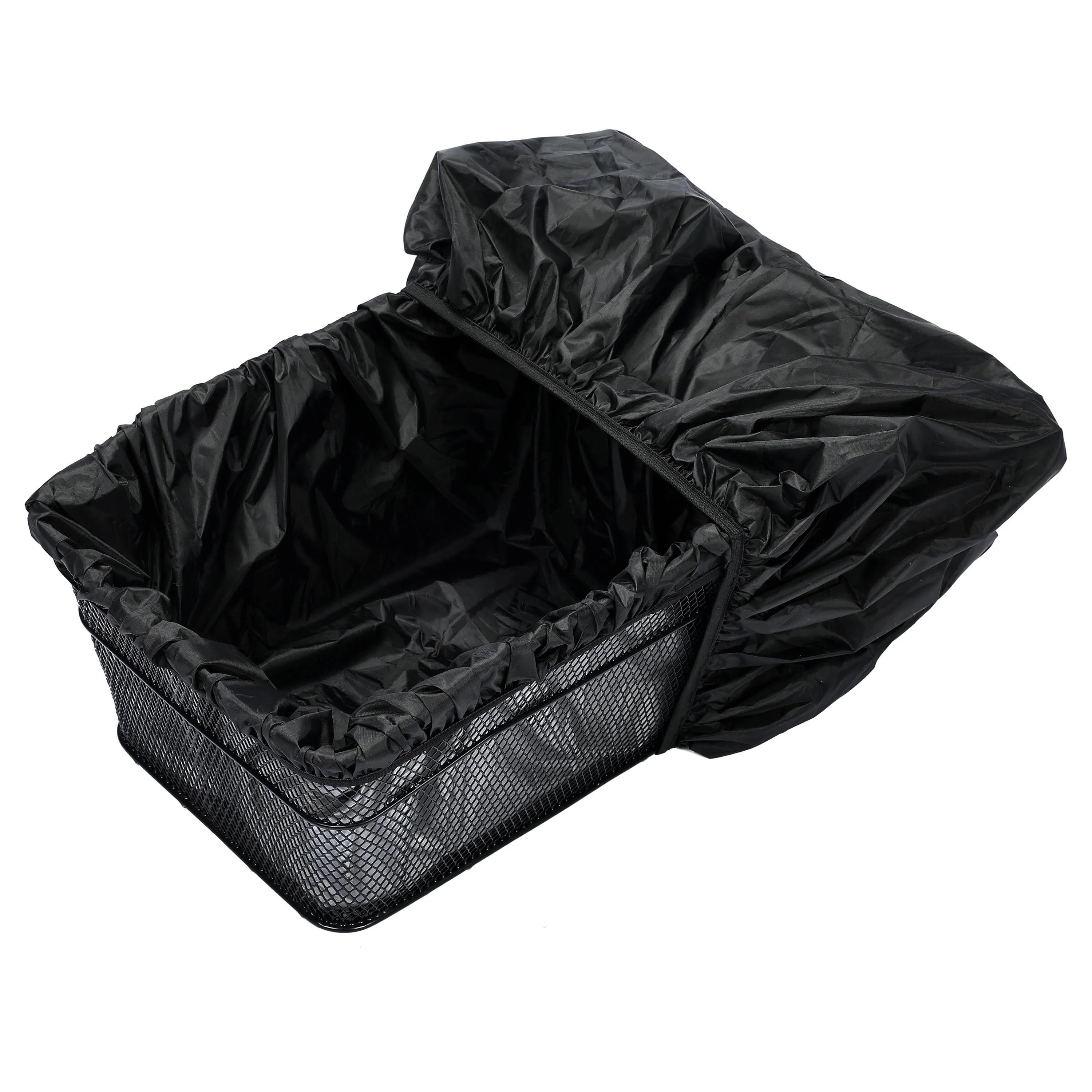 Kojem Rear Bike Basket with Adjustable Cargo Net and Waterproof Rainproof Cover Fits to Most Rear Bike Racks