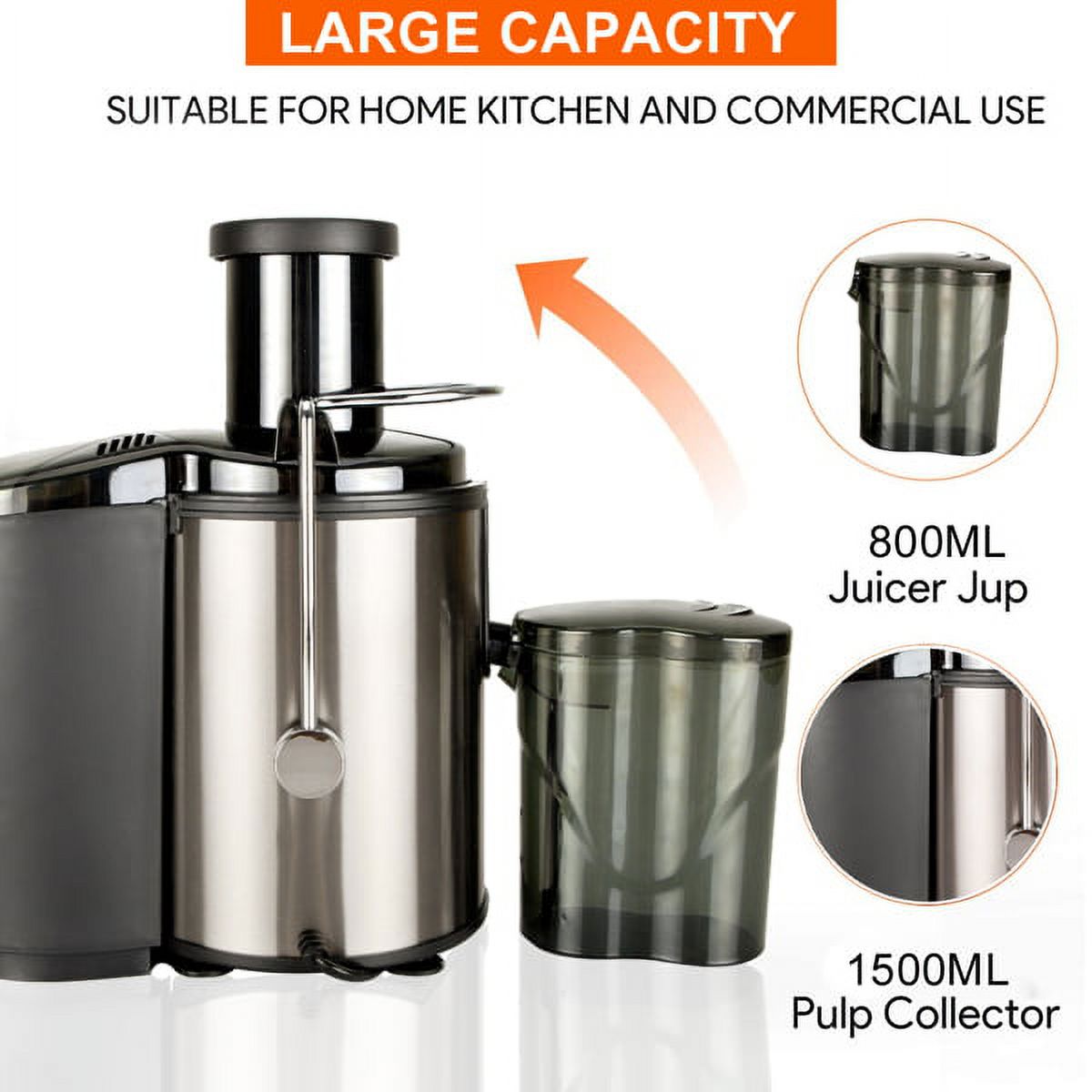 800W 110V Home Use Multi-function Electric Juicer US Plug Black