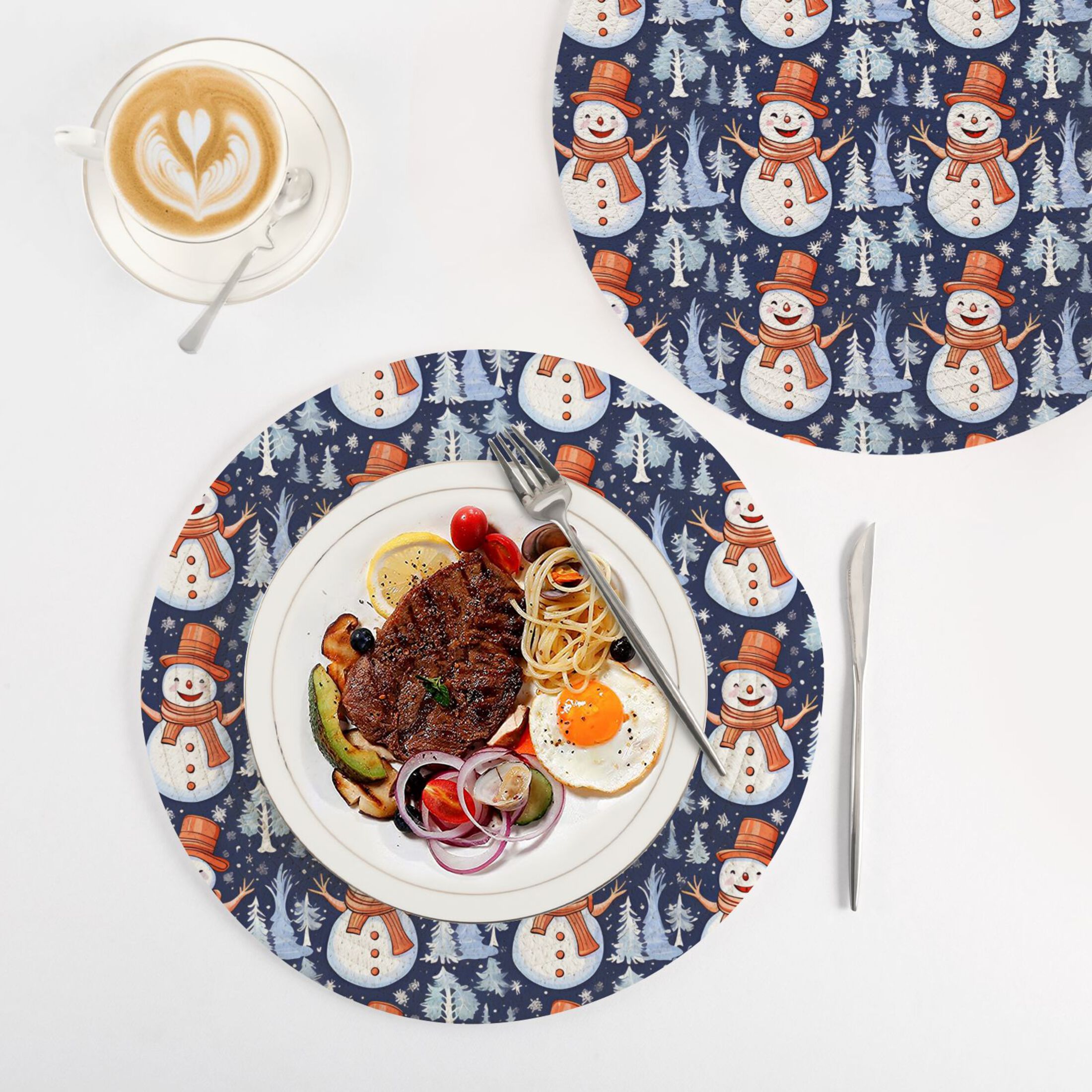 Christmas Snowman and Trees 3 PCs Pot Holders Trivets Kitchen 15