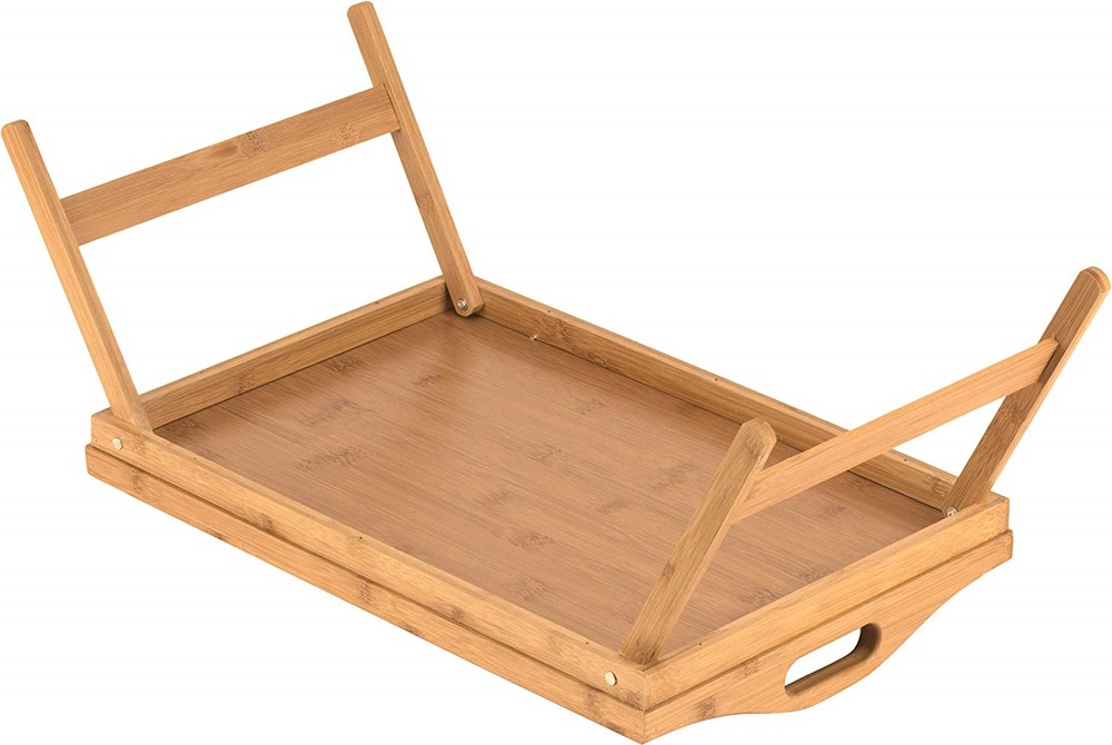 Homritus Bed Tray Table with Folding Legs and Breakfast Tray Bamboo Bed Table and Bed Tray with Legs