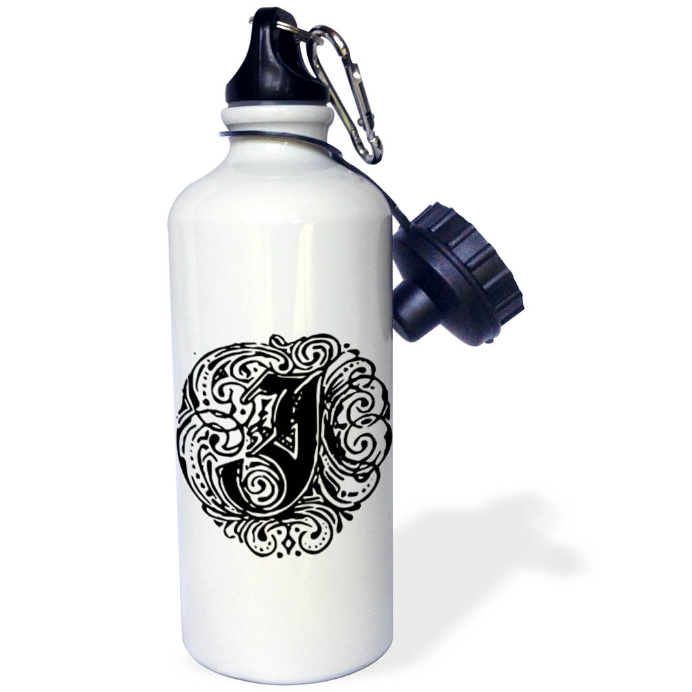 Fancy Letter J 21 oz Sports Water Bottle wb-14218-1