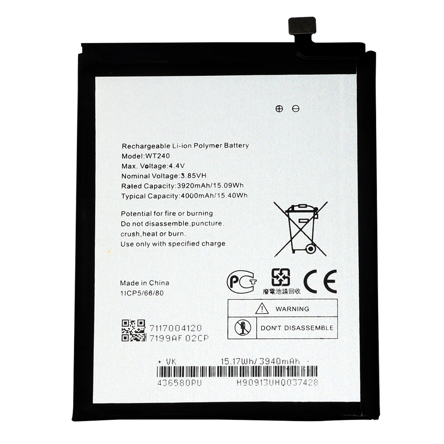 Replacement Battery WT240 For Nokia C5 Endi TA-1222 Tool