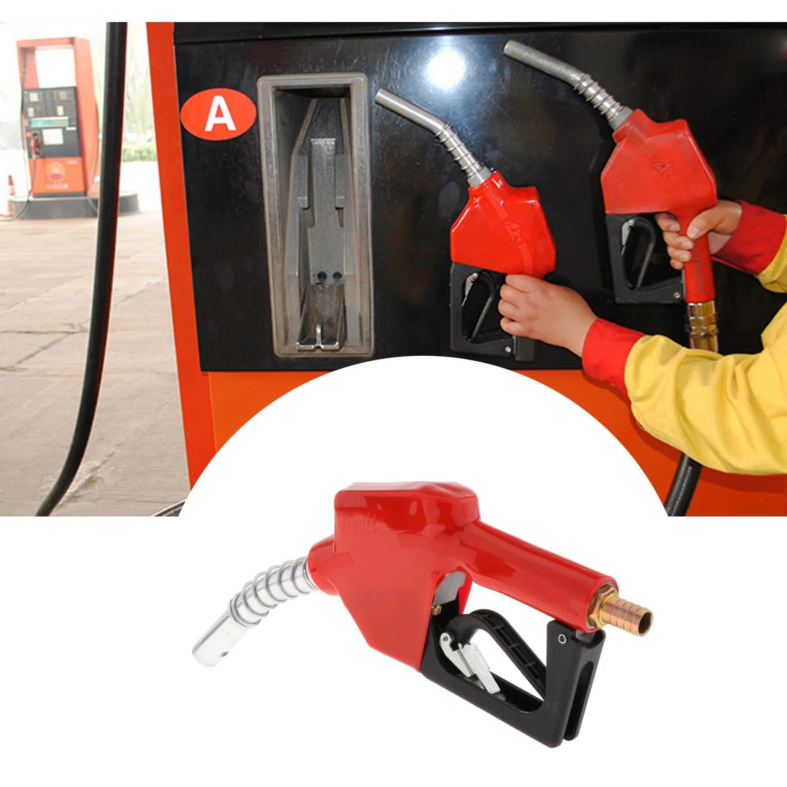 Aluminum Automatic Fuel Nozzle Dispenser Auto Shut Off Petrol Refilling Heavy Duty L/min 0.18MPa Fuel 0.75 inch Outlet