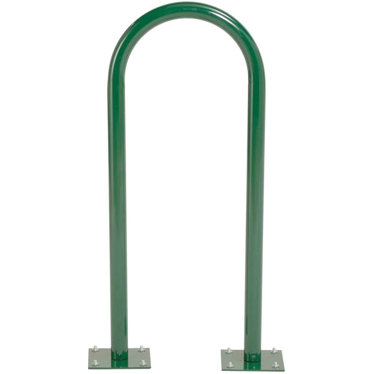 U-Rack Bike Rack, Green, Flange Mount, 2-Bike Capacity