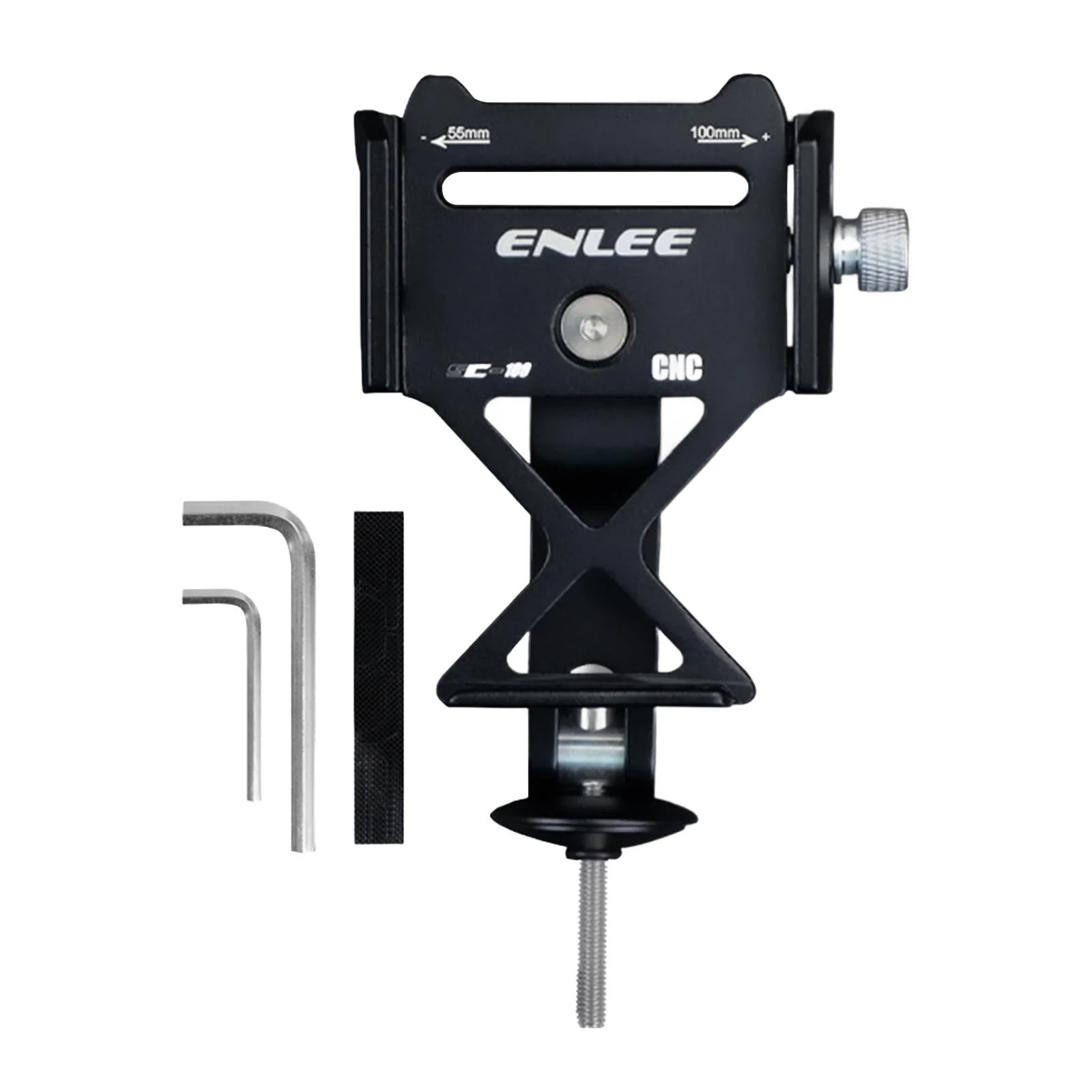 Hellery Phone Holder, Mobile Phone Holder Stem Mount with Protect Pads, Aluminum Alloy, Easy to Install Bike Cellphone Holder