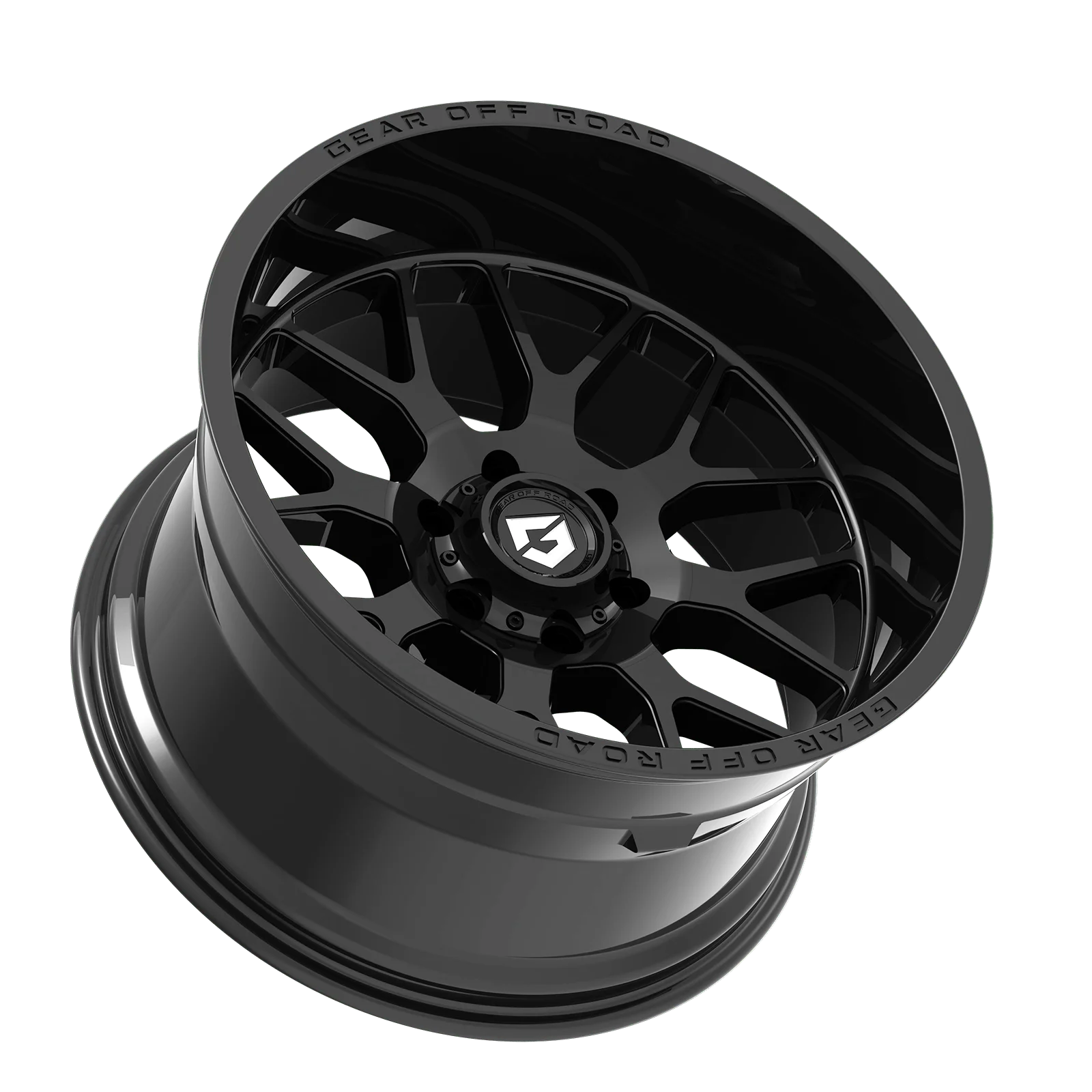 Gear Off Road 763B RAID 763B-2098918 20X9 8X180 (+18) G/A 763B Raid (HB 124.3) Gloss Black with Lip Logo A258946